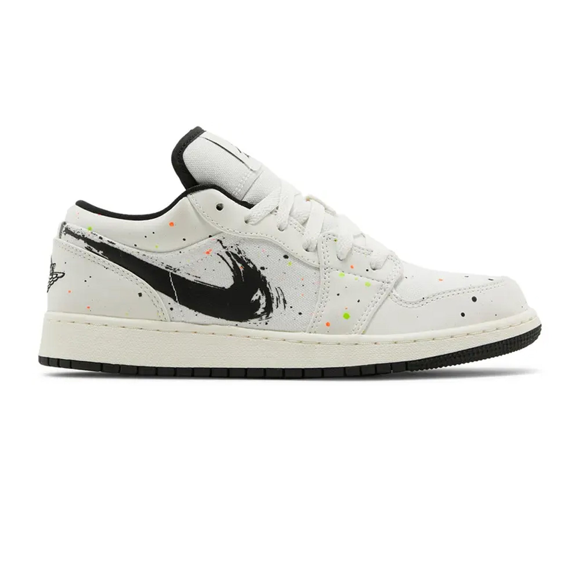 Air Jordan 1 Low SE 'Paint Splatter' GS Sneakers for Girls - Lightweight Basketball Shoes with Unique Splatter Design - Perfect for School, Sports & Casual Wear