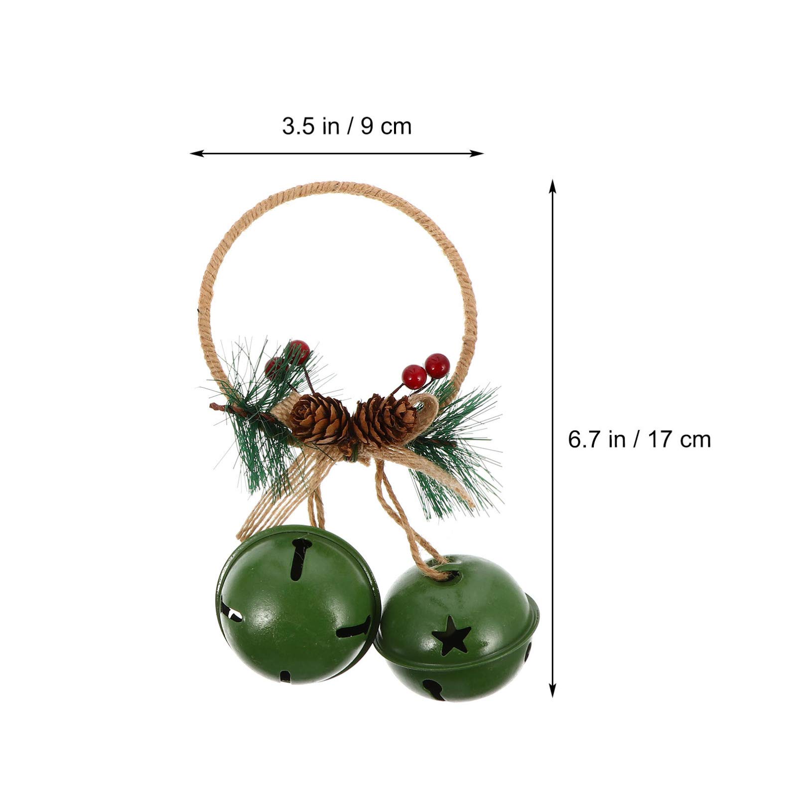 BESPORTBLE 2-Pack Iron Christmas Bells - Rustic Holiday Tree Ornaments for Xmas Decorations, Fireplace Mantel & Front Door Wreath Decor