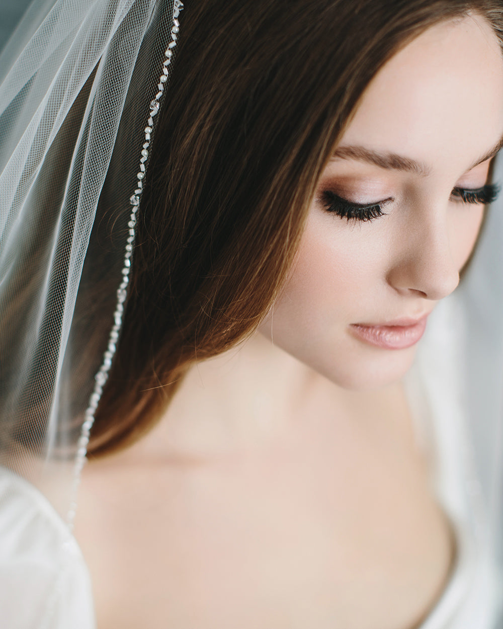 Elegant Beaded Wedding Veil - Sheer & Lightweight Bridal Accessory for Boho, Beach & Garden Weddings
