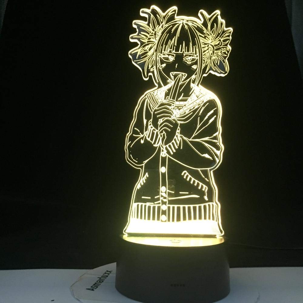 My Hero Academia Toga Himiko 3D Illusion LED Night Light Lamp - Anime Bedside Table Lamp for Kids Bedroom Decor with Remote Control | Perfect Gift for Anime Fans & Night Light for Kids' Rooms