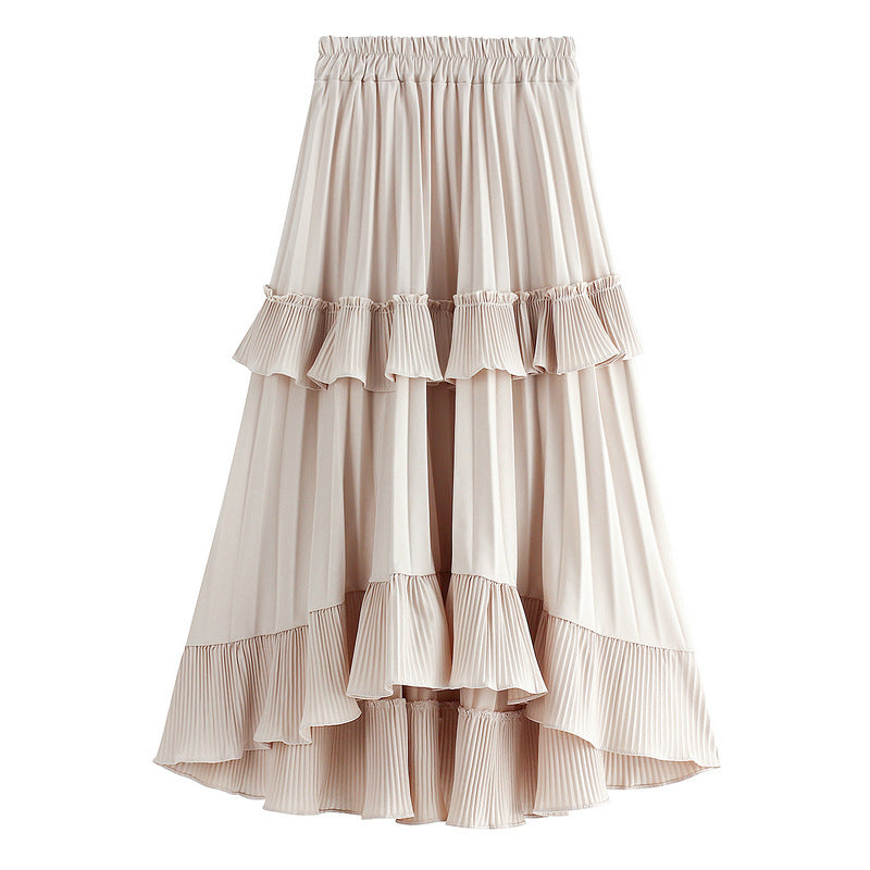 Stylish Autumn A-Line Pleated Skirt - Trendy Irregular Cake Skirt for Women | Perfect for Fall Outfits, Office Wear & Casual Dates
