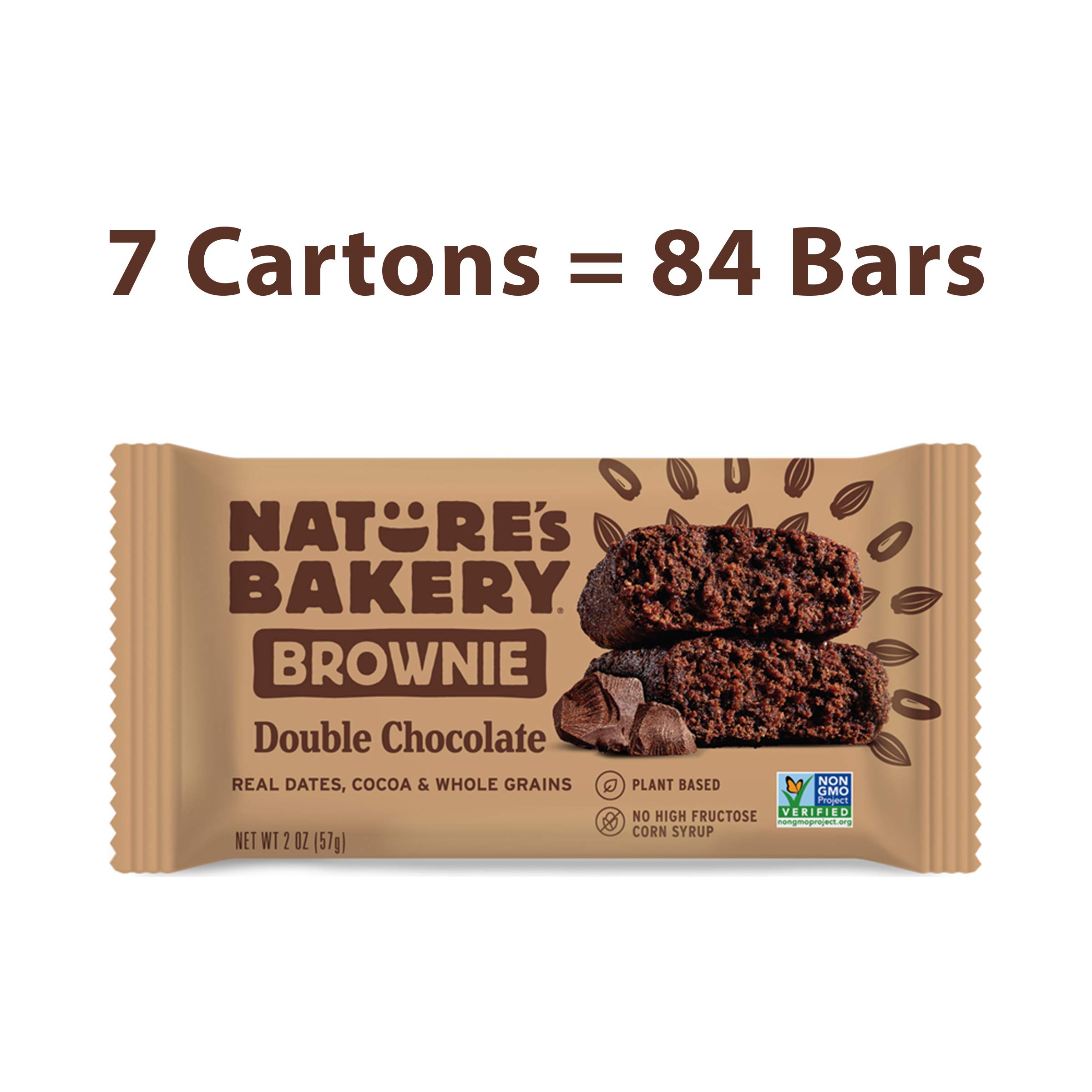 Nature’s Bakery Whole Wheat Fig Bars - Double Chocolate Brownie Flavor, Vegan & Non-GMO Snack Bars (7 Boxes, 84 Twin Packs) | Healthy On-the-Go Breakfast, School Lunch & Workout Snack