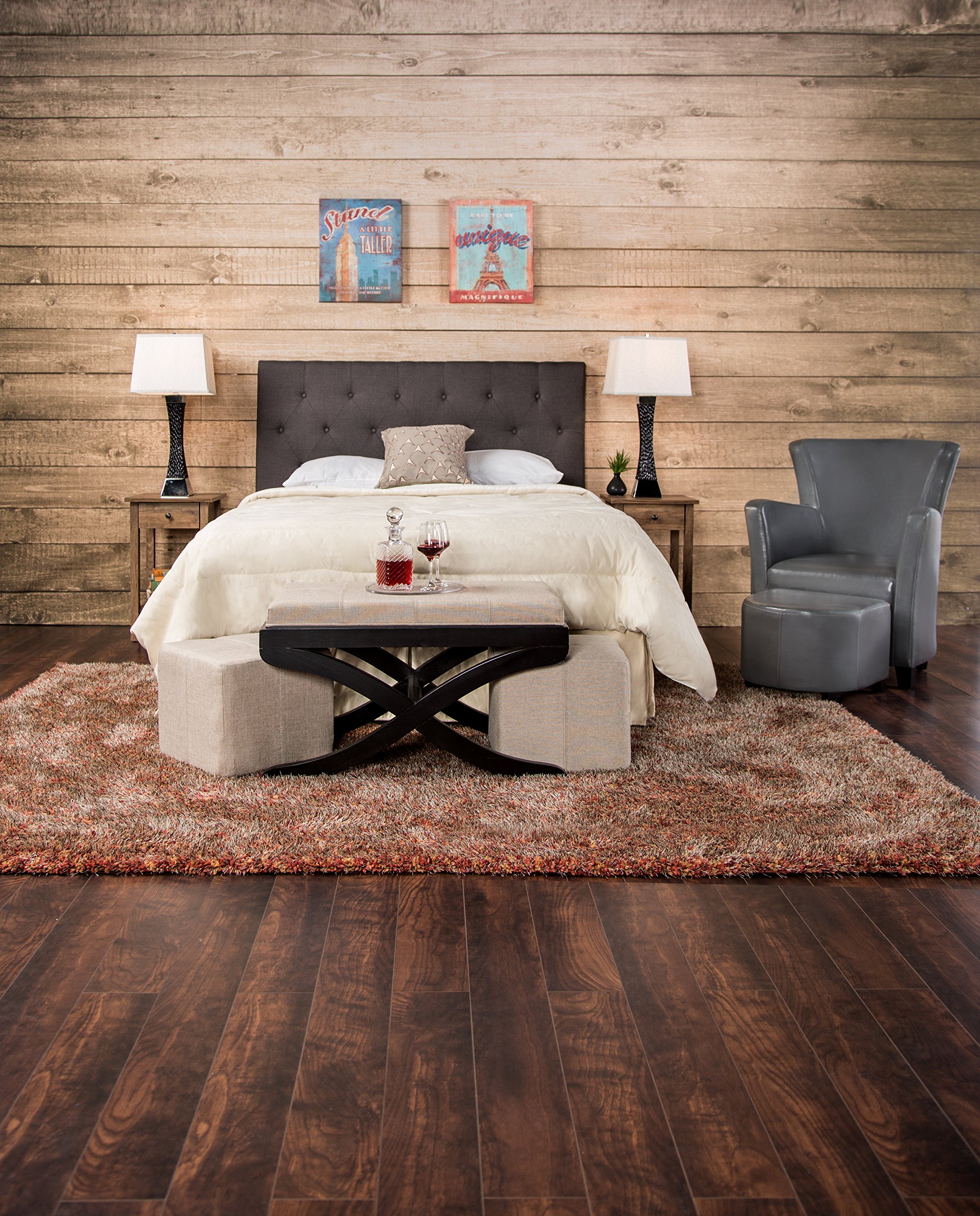 Furniture of America Gardenia Upholstered Headboard - Full/Queen Size, Soft Gray Fabric - Perfect for Bedroom Decor & Cozy Home Styling
