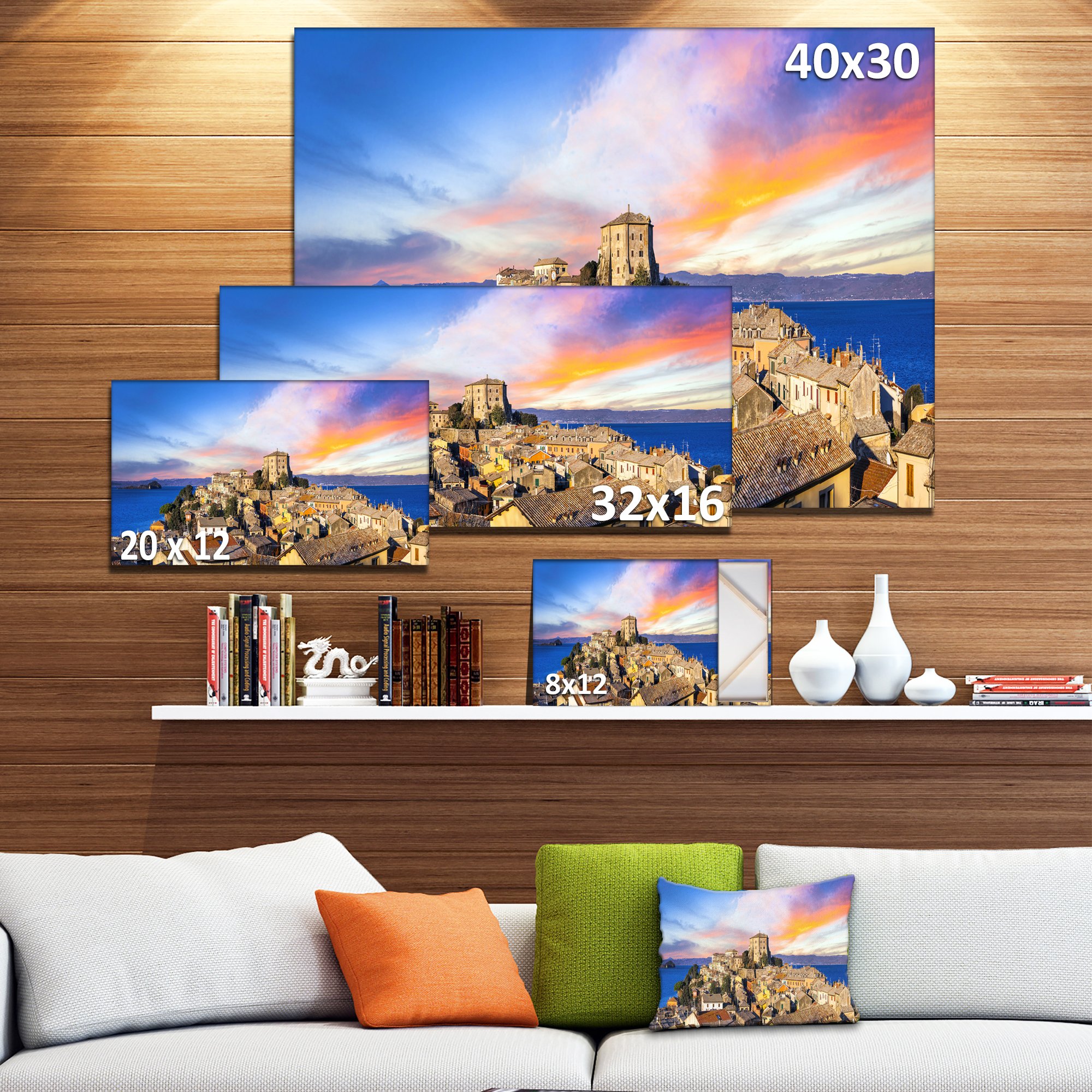 Medieval Village Capodimonte Landscape Photography Canvas Print - Wall Art Decor for Living Room, Bedroom & Office