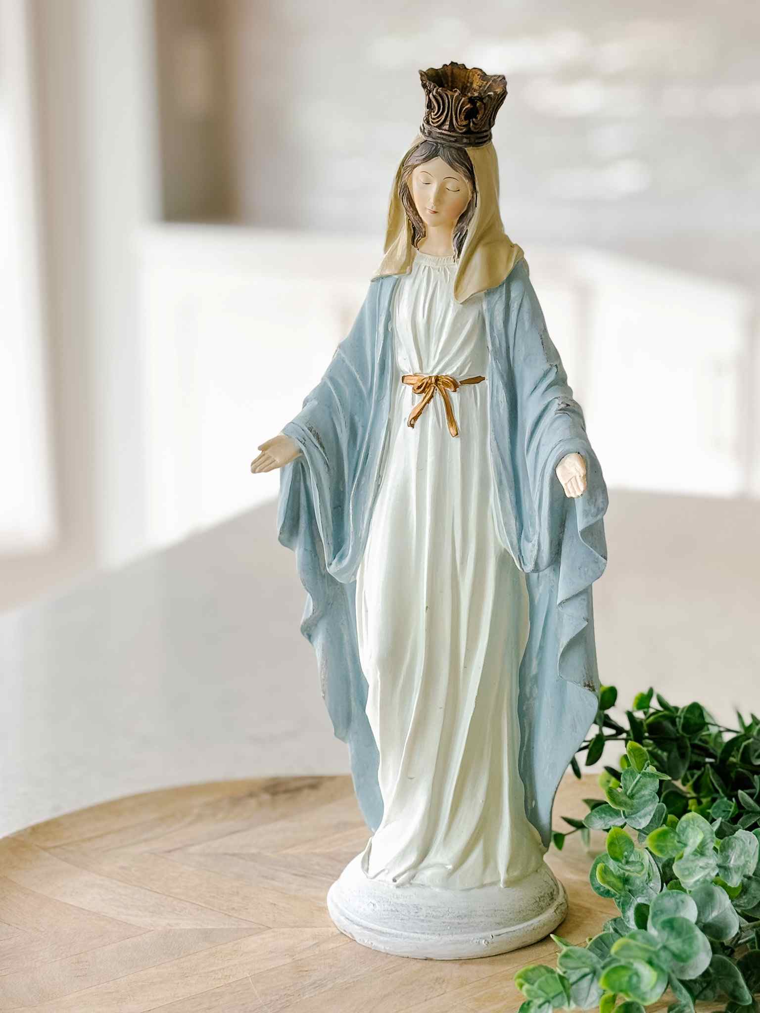 Mary Mother of the Church Statue - Handcrafted Religious Figurine for Home Altar, Catholic Devotion & Spiritual Decor