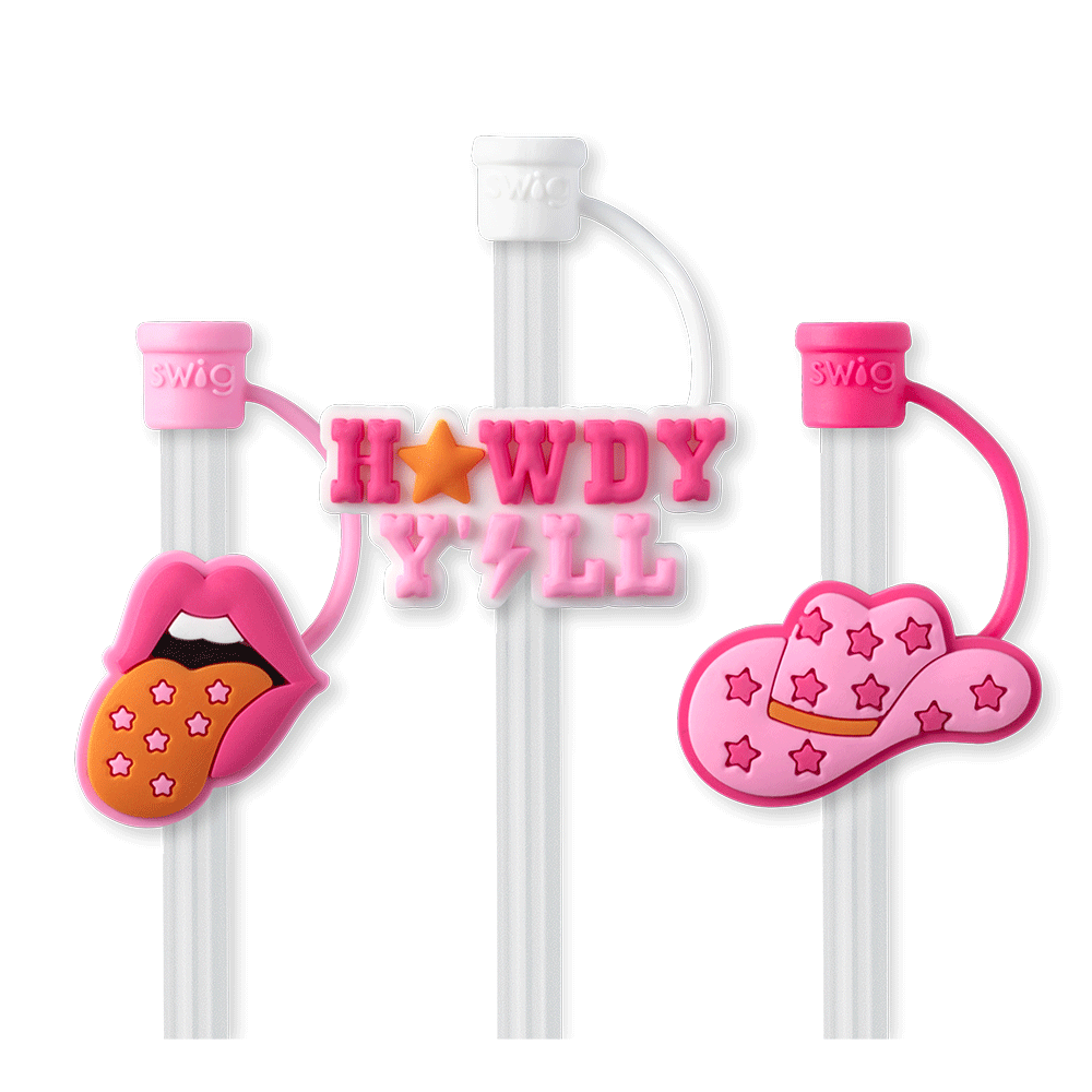 Premium Howdy Y'all Straw Topper Set - Western Style Drink Decorations for Cowboy Parties, BBQ Gatherings & Country Themed Events