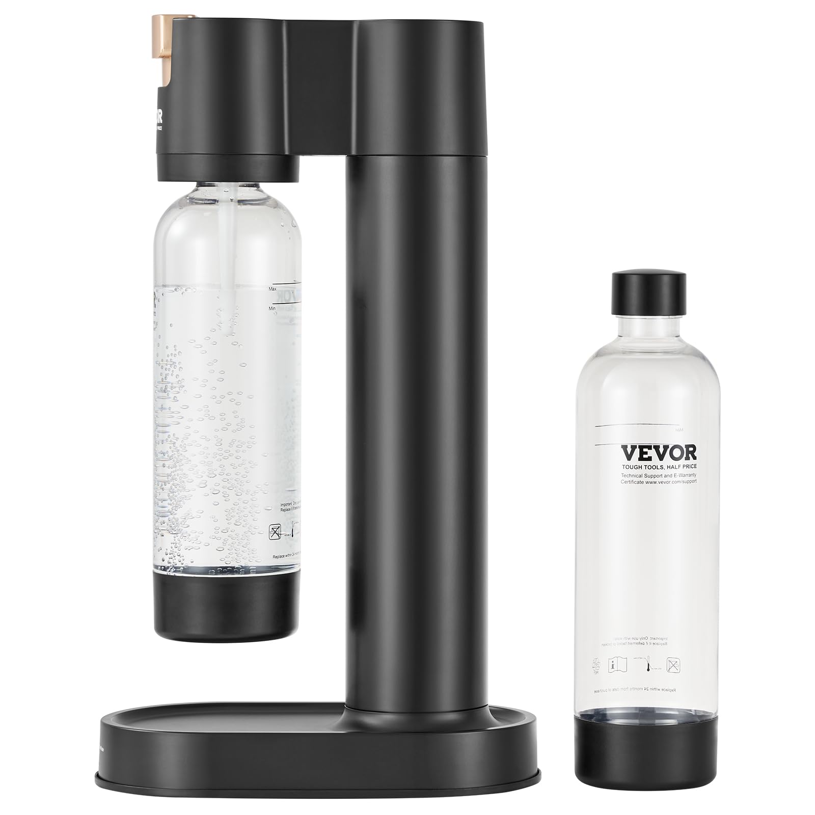VEVOR Sparkling Water Maker Machine - Home Soda Carbonation Kit with 2 BPA-Free 1L PET Bottles | Compatible with 60L CO2 Cylinders (Not Included) | Perfect for Homemade Seltzer, Cocktails & Healthy Hydration