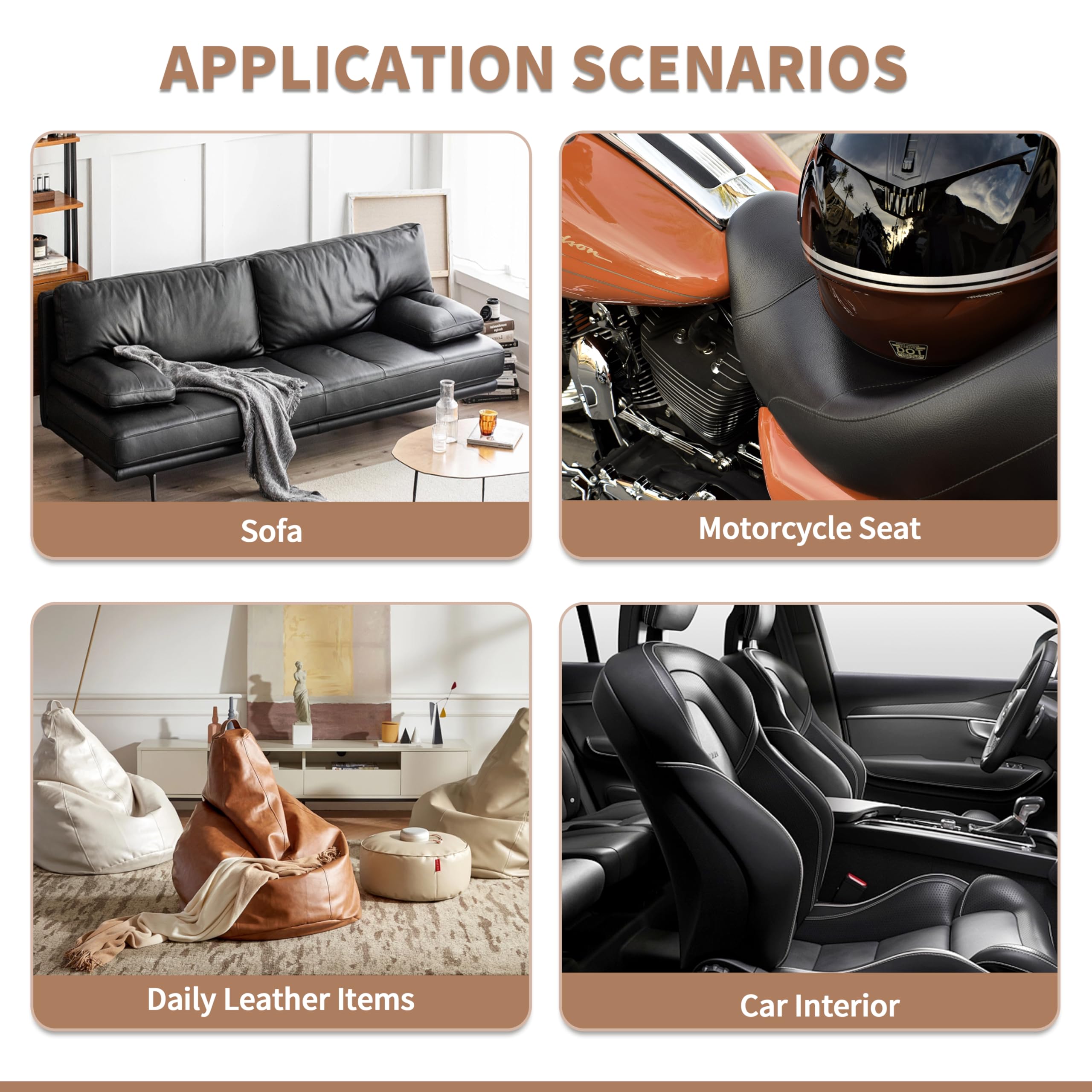 ONine Leather Repair Patch - Self-Adhesive Couch Patch (8X11 Inch) for Sofas, Car Seats, Handbags & Jackets - Multicolor Options Including Ink Black - Easy Peel & Stick Application - Perfect for Home, Office & Vehicle Interior Repairs