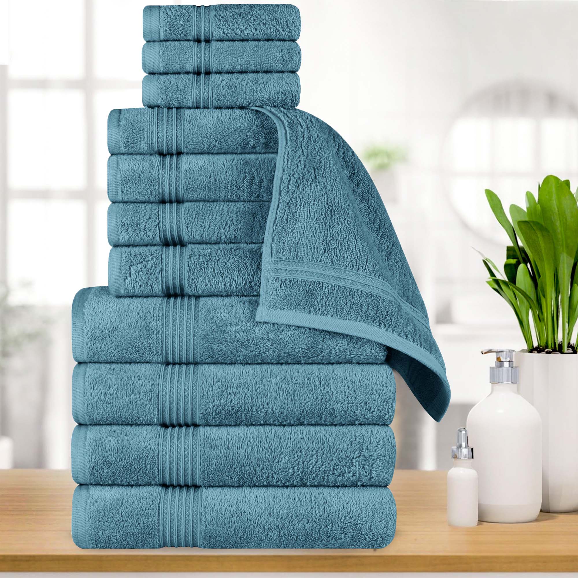 Premium 12-Piece Egyptian Cotton Towel Set - Ultra Soft, Highly Absorbent Bath Towels for Spa, Hotel & Luxury Home Use
