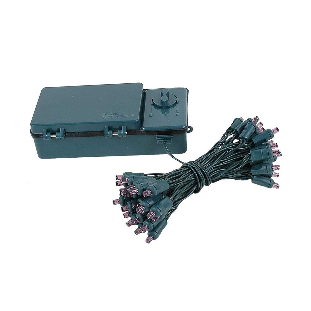 BAT50 LED Battery Operated Christmas Mini Lights - 50 Green Wire Fairy String Lights (17 Feet) for Holiday Decorations, Parties, and Indoor/Outdoor Use