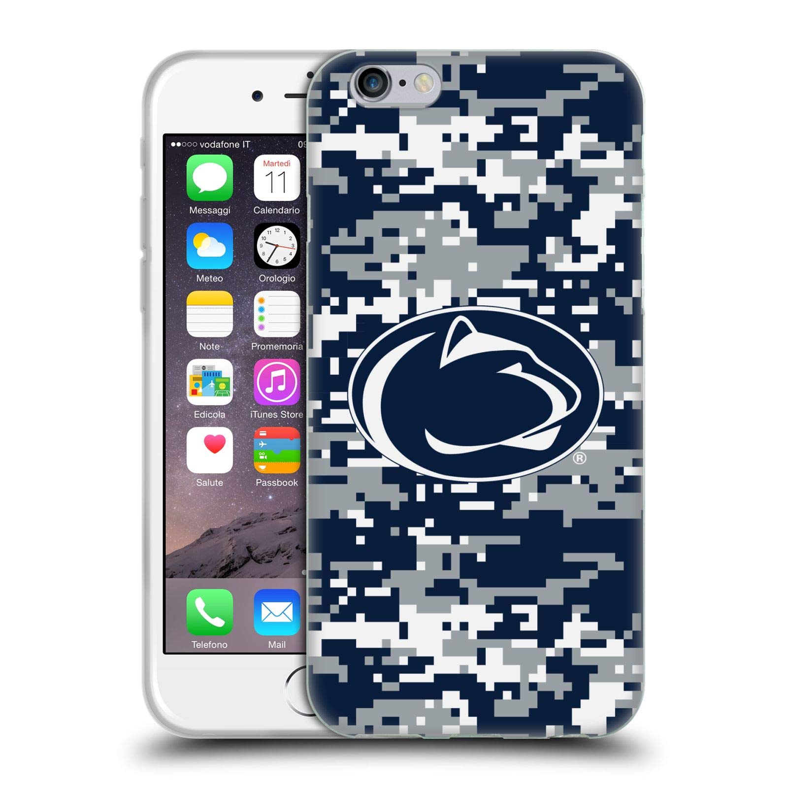 Officially Licensed Pennsylvania State University PSU Digital Camouflage Soft Gel Case for Apple iPhone 6/6s - Durable Protective Cover for School, Game Day & Everyday Use