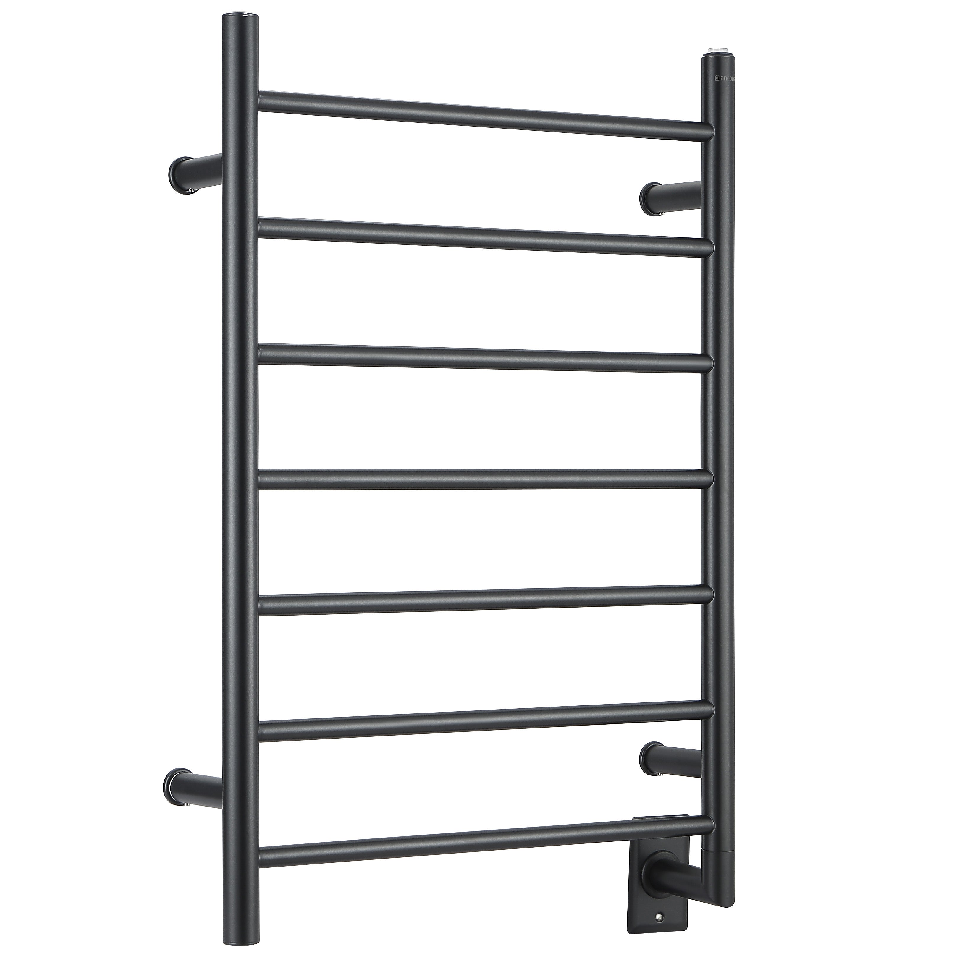 Matte Black Hardwired 7-Bar Towel Warmer - Fast Heating Bathroom Essential for Spa, Luxury Hotels & Home Comfort