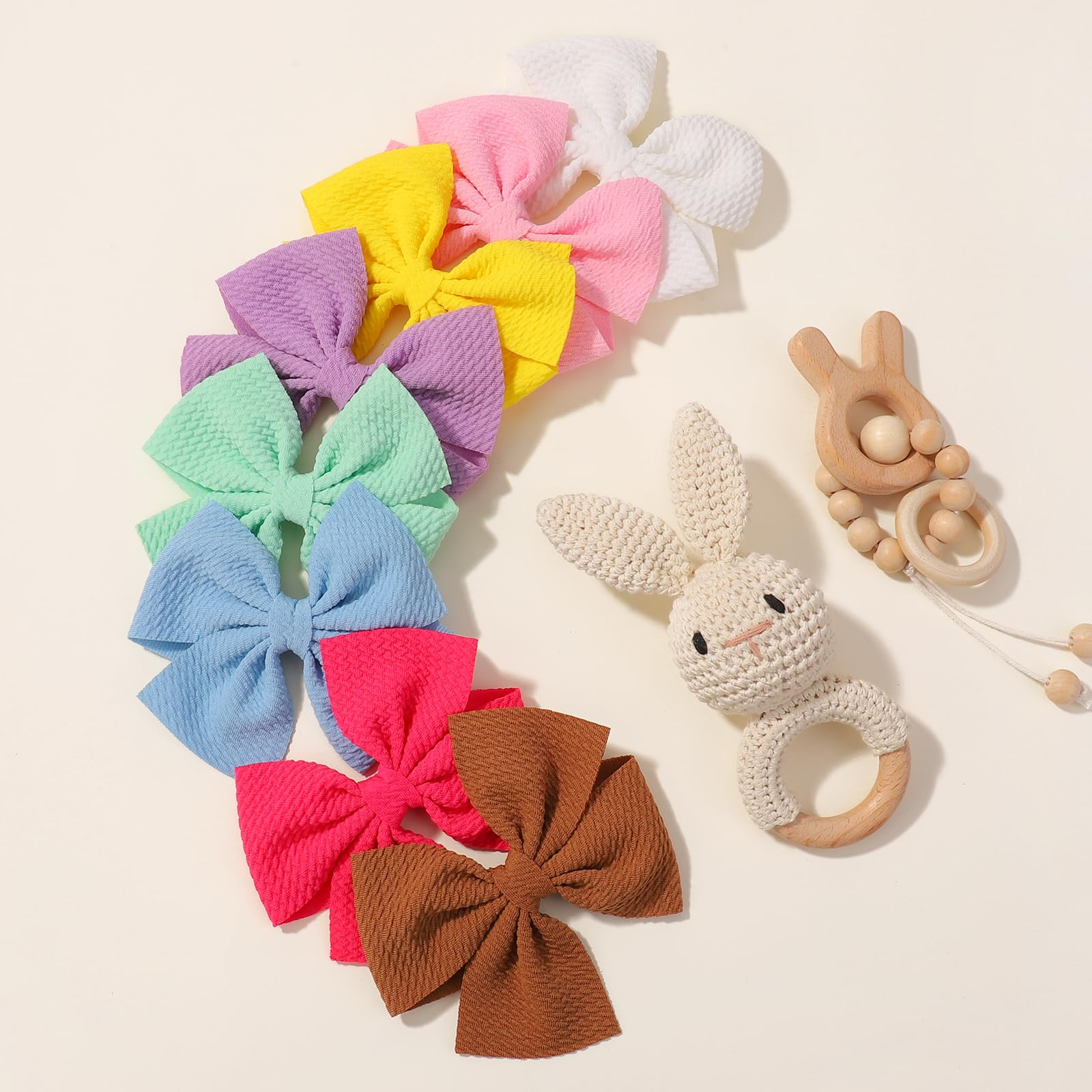 10 Pairs Hair Bows for Girls - Soft Twill Fabric Hair Clips for Toddlers & Baby Girls - Perfect for School, Parties & Daily Outfits