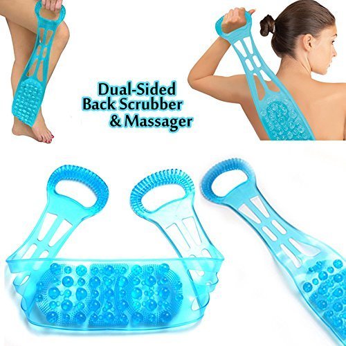 Dual Sided Scrubber Belt for Back & Body | Silicone Bath Brush Massager with Exfoliating & Blood Circulation Benefits | Foot Cleaner & Shower Accessories | Perfect for Spa, Home Use & Skin Care Routine