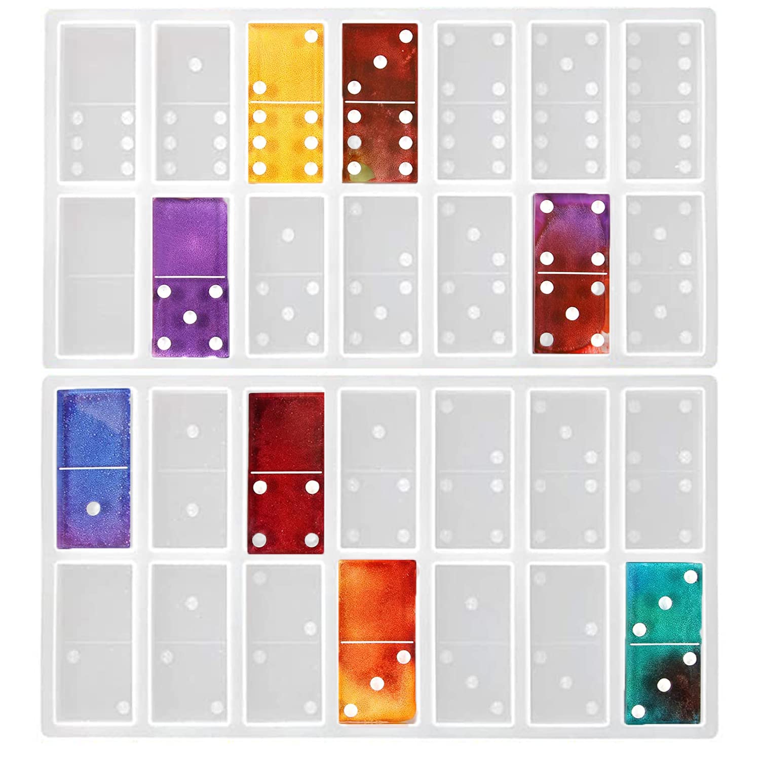 Premium Silicone Domino Molds for Resin Art - Double Six Epoxy Resin Game Molds, DIY Personalized Dominoes Crafting Kit - Perfect for Jewelry Making, Home Decor, and Board Game Accessories