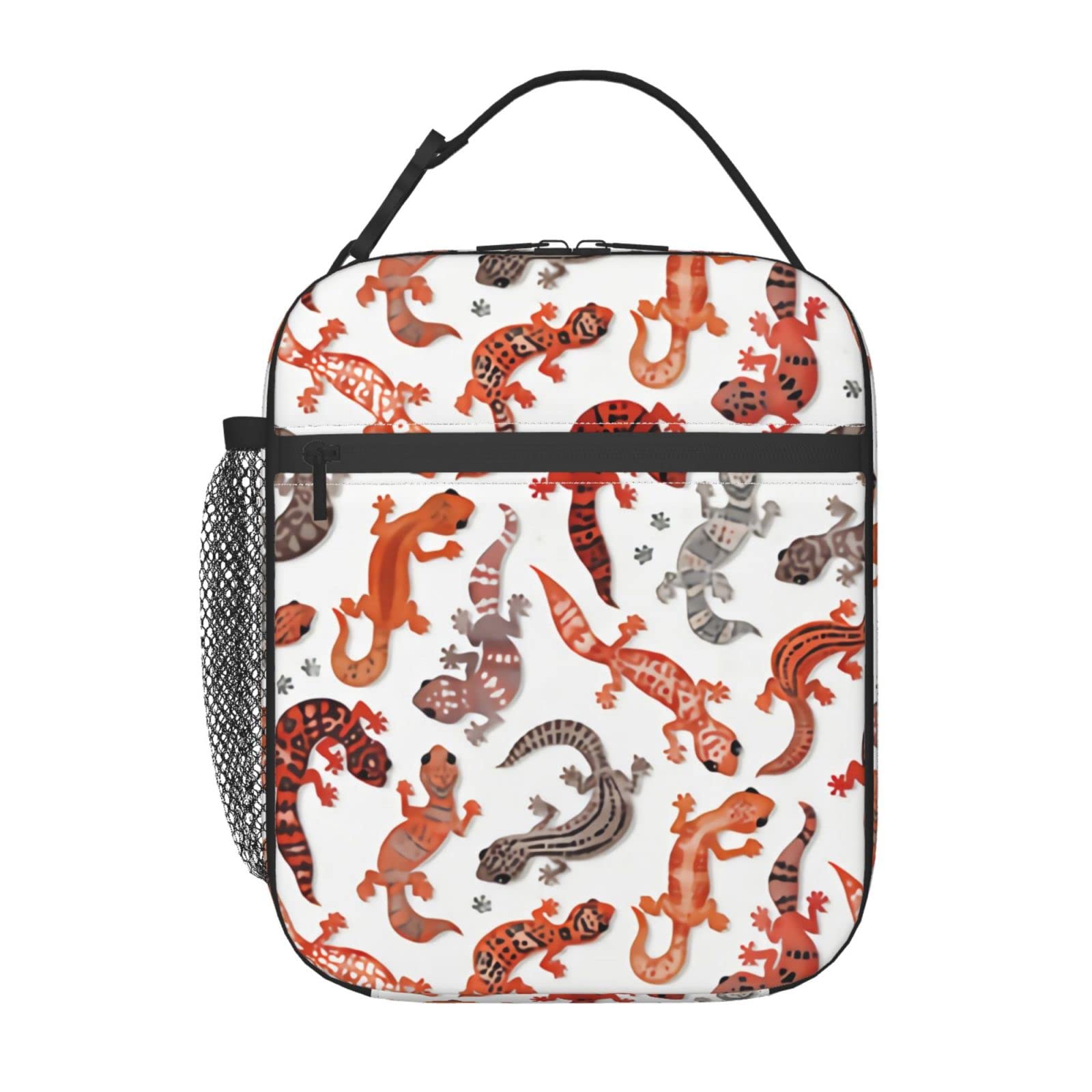 Leopard Gecko Red Insulated Lunch Bag for Kids & Women - Durable Tote Lunch Box for School, Work & Picnics
