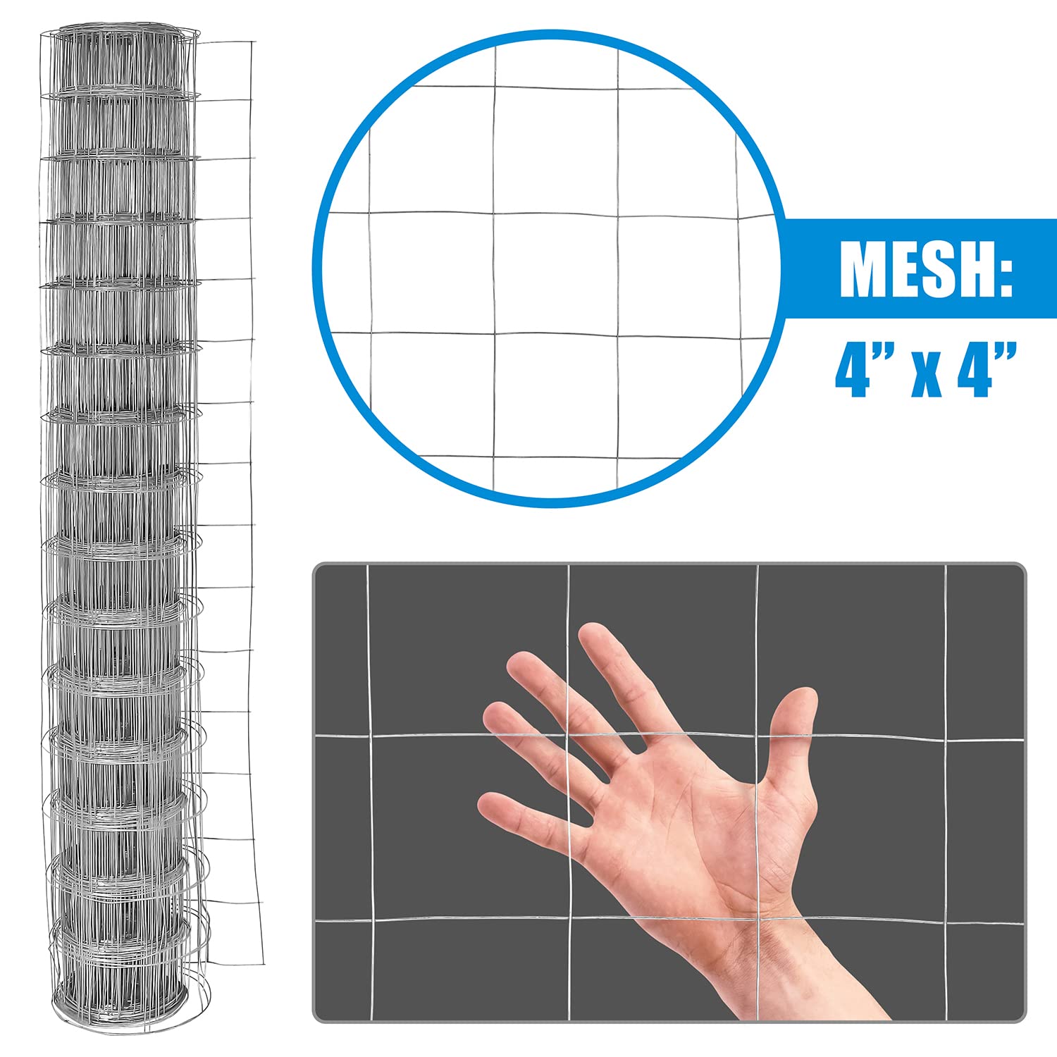 5 ft. x 100 ft. Galvanized Welded Wire Fence Roll - 16 Gauge 4