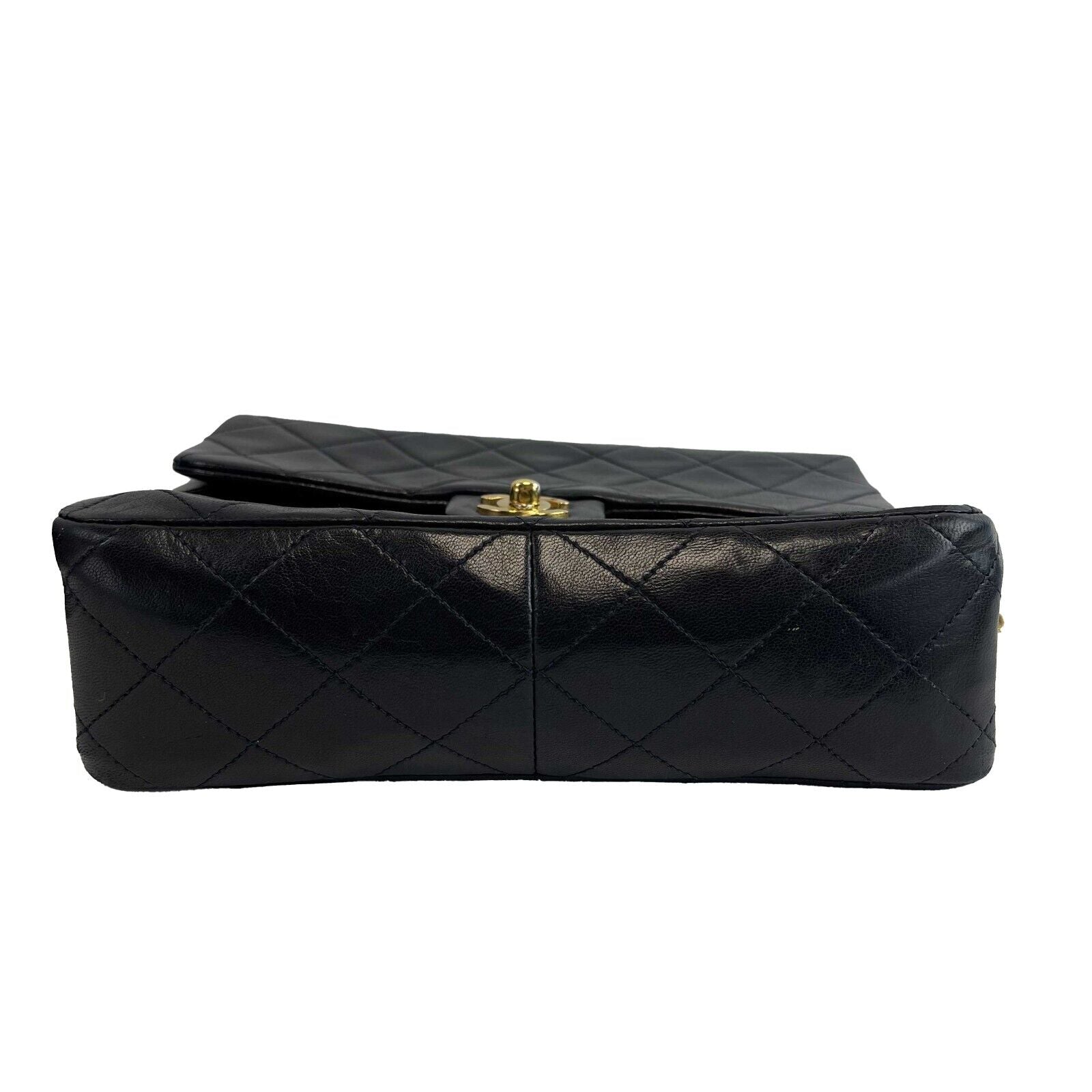 Vintage CHANEL CC Mini Matrasse Chain Black Lambskin Leather Crossbody Bag - Luxury Designer Shoulder Purse for Women, Perfect for Evening Parties & Date Nights