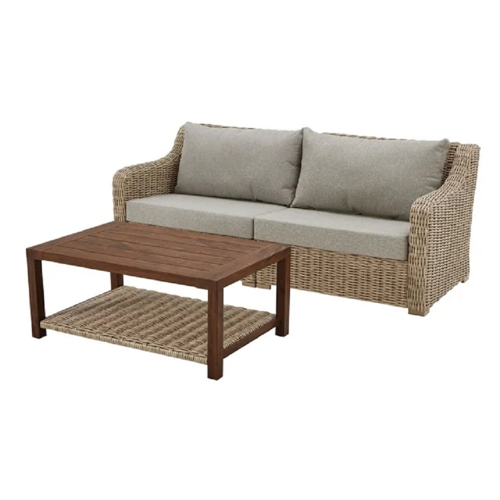 Better Homes & Gardens Bellamy 2-Piece Outdoor Sofa & Coffee Table Set with Weather-Resistant Patio Cover - Perfect for Backyard, Garden & Patio Relaxation