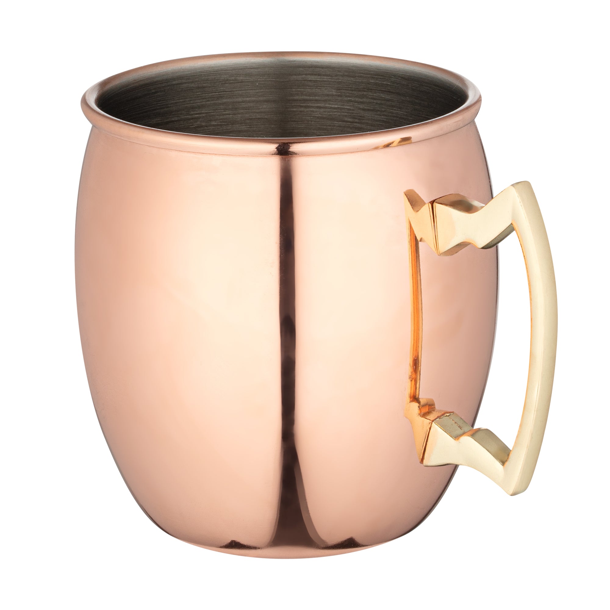 16 oz Copper Plated Stainless Steel Moscow Mule Mug - Bar Lux Classic Cocktail Cup for Gin, Vodka & Whiskey Drinks - Perfect for Parties, Gifts & Home Bar Decor (3.5