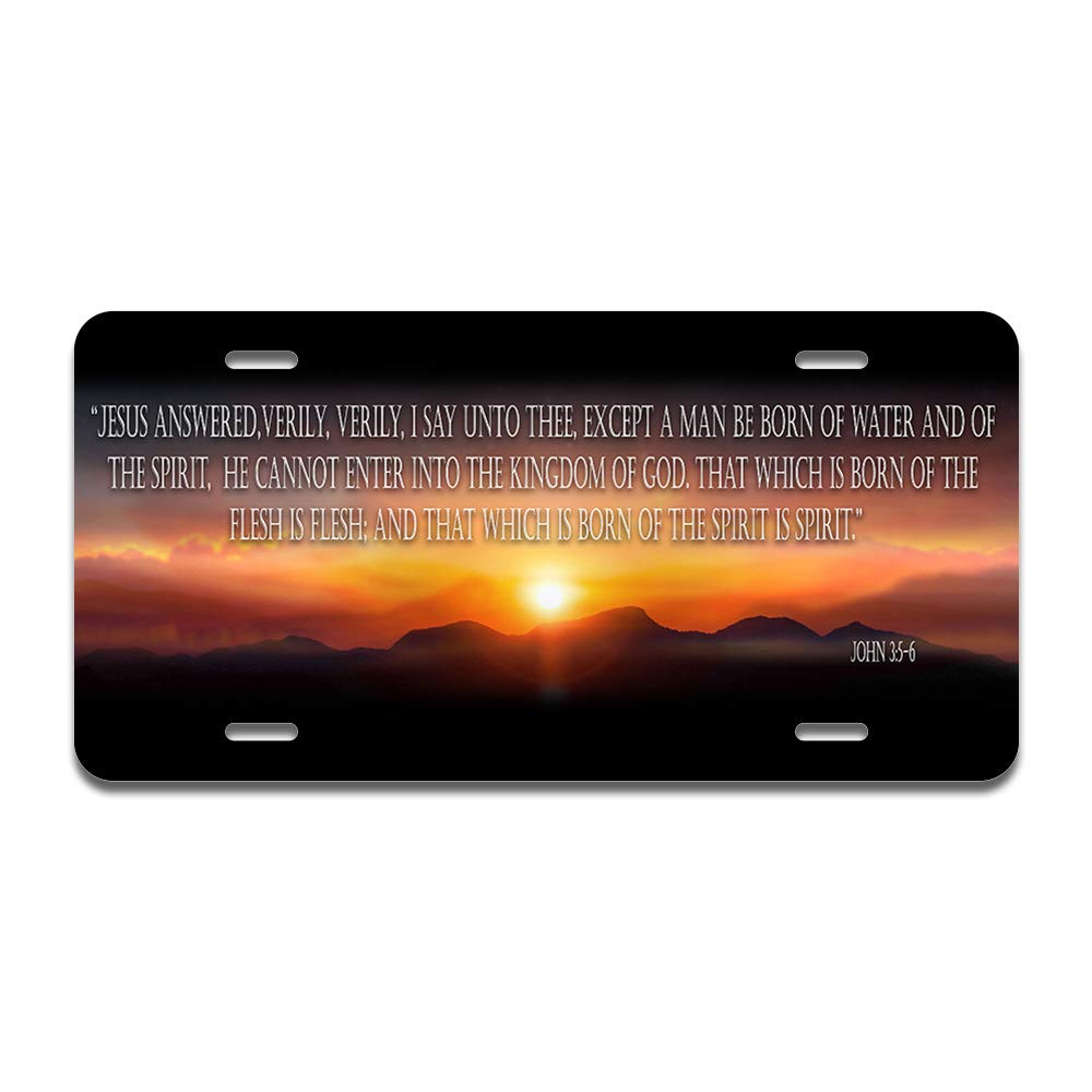 John 3:5-6 Aluminum License Plate - 12