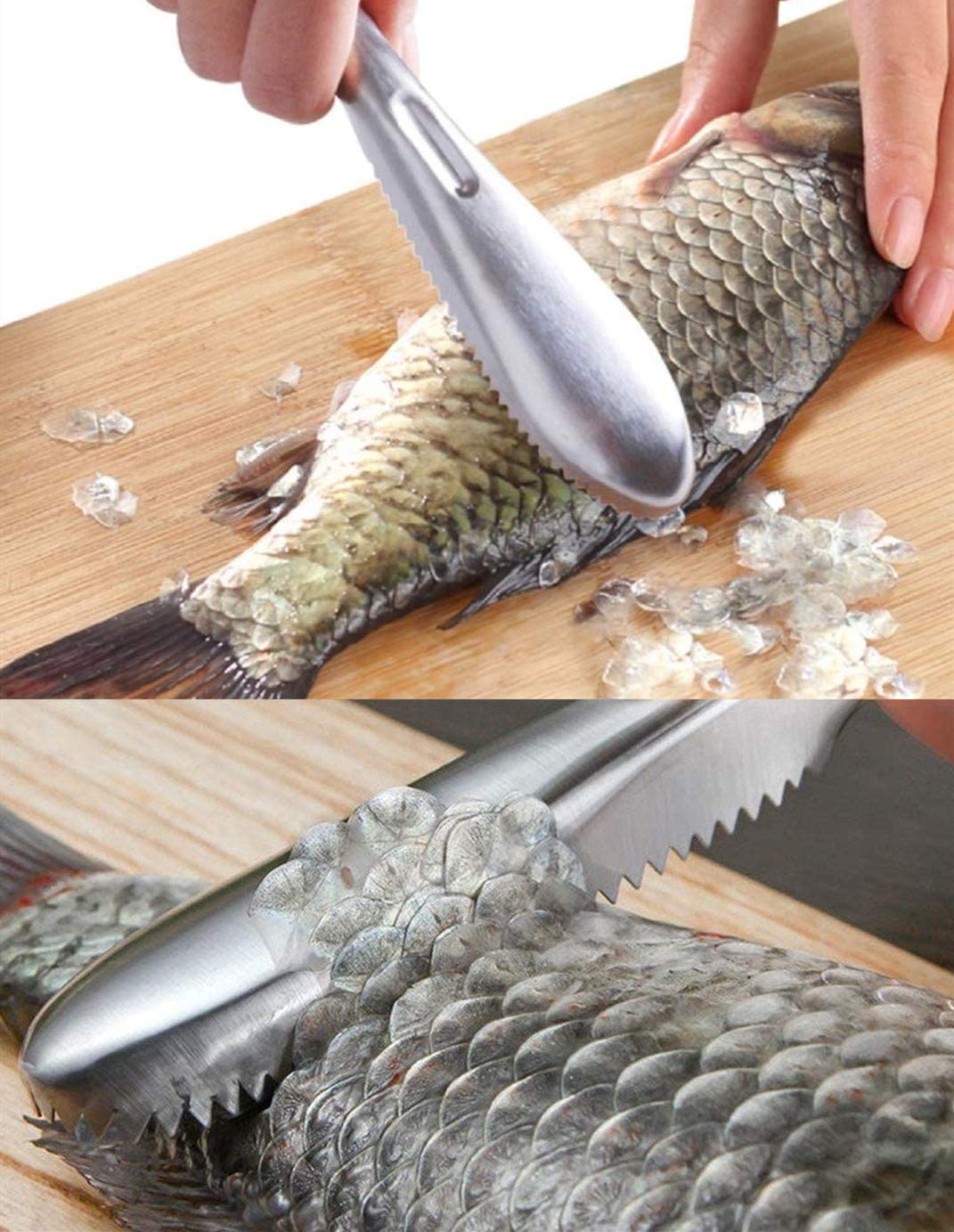 Fish Scale Remover Tool - 2 Pack Stainless Steel Scraper for Kitchen & Cooking