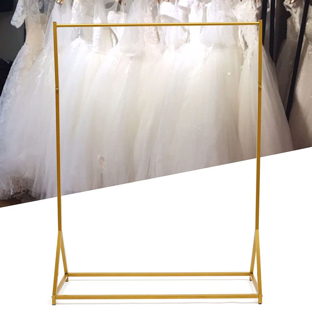 LOYALHEARTDY Gold Metal Wedding Dress Hanger - Adjustable Bridal Gown Rack Stand with Rectangular Frame for Wedding Dress Display, Storage, and Boutique Showcase - Perfect for Bridal Shops, Home Closet Organization, and Wedding Dress Preservation