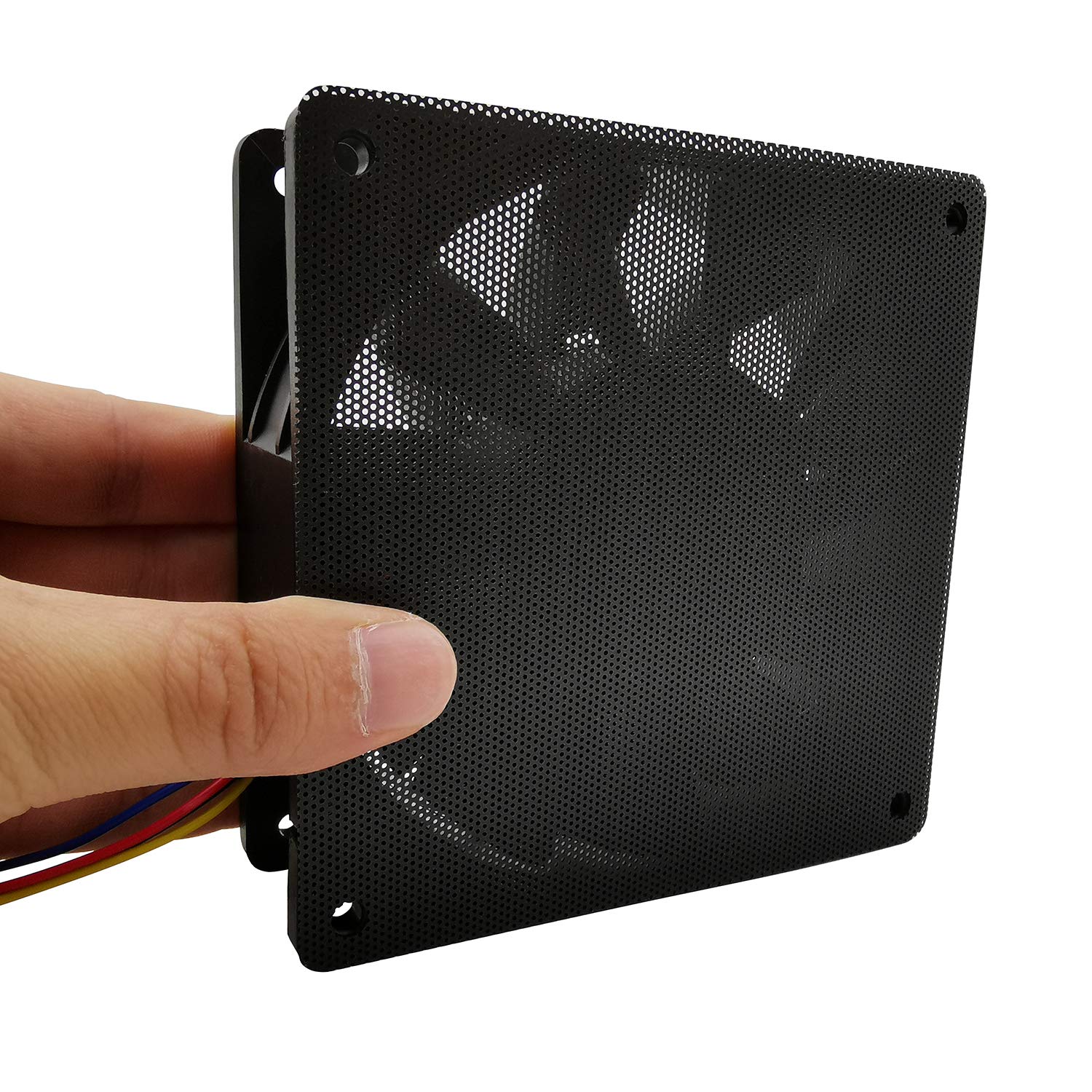 120mm PC Computer Case Fan Dust Filter Screen - Ultra Fine PVC Mesh Dustproof Cover with Screws (Black, 10 Pack) | Perfect for Gaming PC, Desktop Computer & Server Cooling System Protection