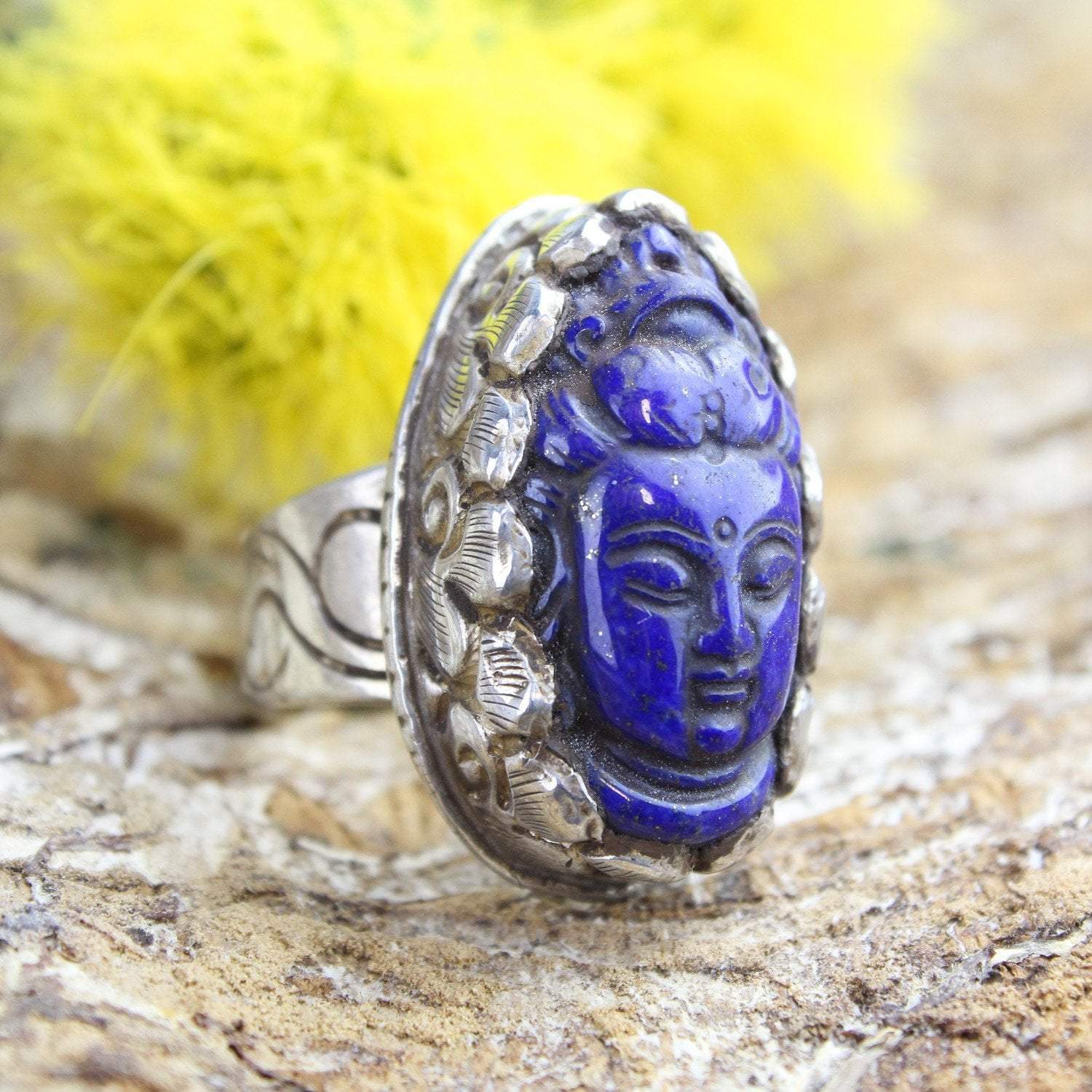 Guanyin Compassion Ring - Buddhist Prayer Jewelry for Meditation & Spiritual Protection - Perfect for Yoga, Mindfulness & Daily Wear