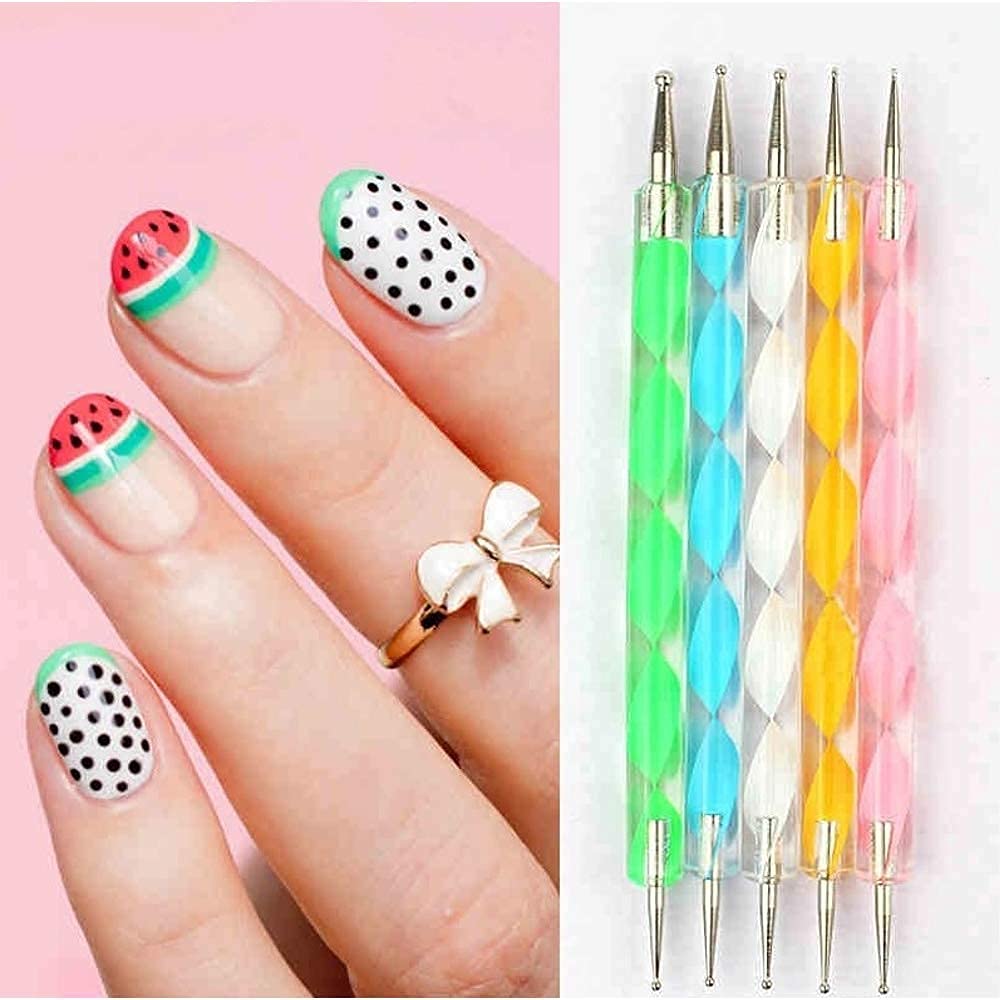 20 Pcs Professional Nail Art Brush Set - Dotting Tools, UV Polish Brushes, Acrylic Nail Design Kit for Manicure, Nail Painting & Art Drawing | Perfect for Salon, Home DIY & Professional Nail Artists