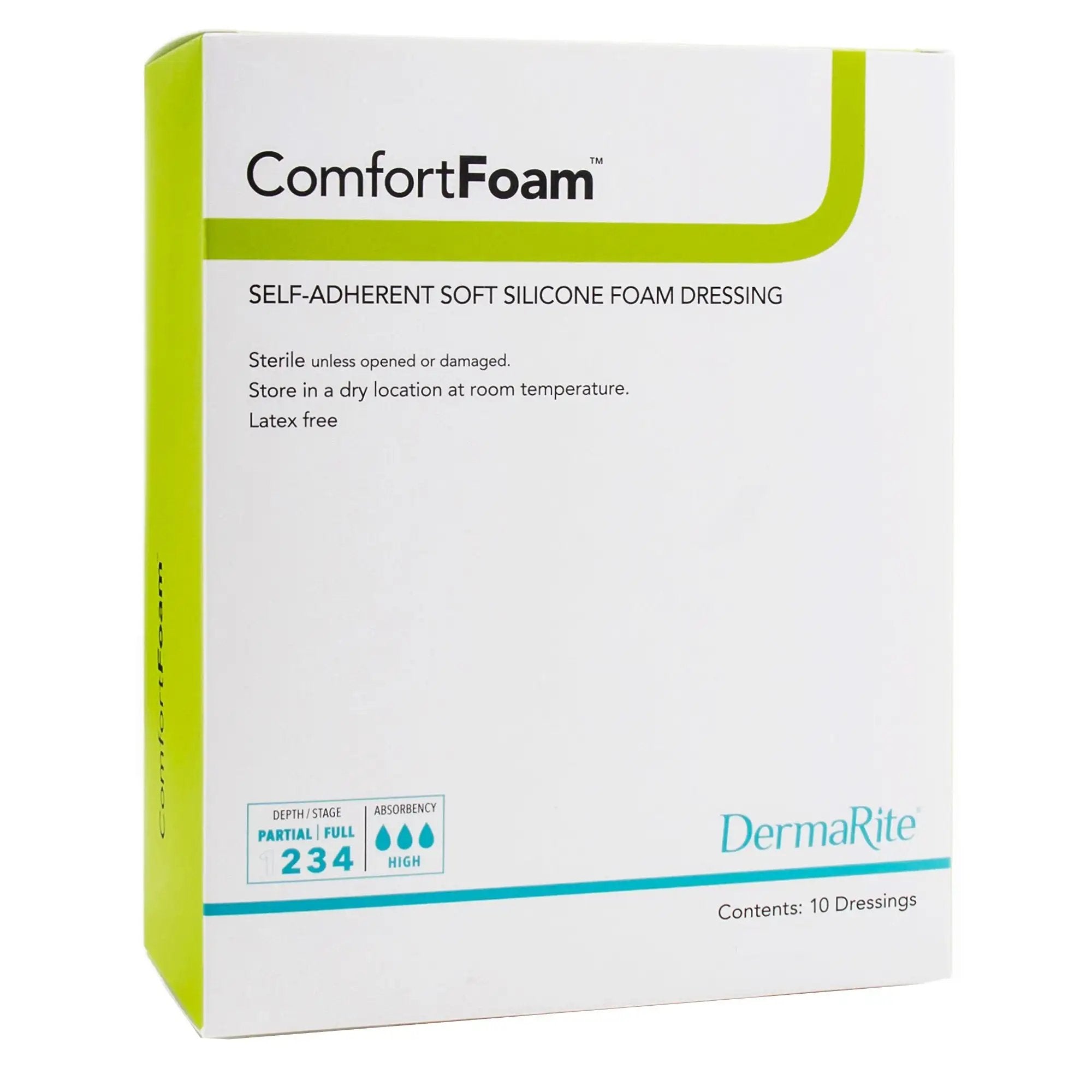 ComfortFoam Silicone Foam Wound Dressing 4x5 Inches - Premium Medical Grade for Pressure Ulcers, Surgical Wounds & Diabetic Care - Ideal for Post-Op Recovery & Chronic Wound Management