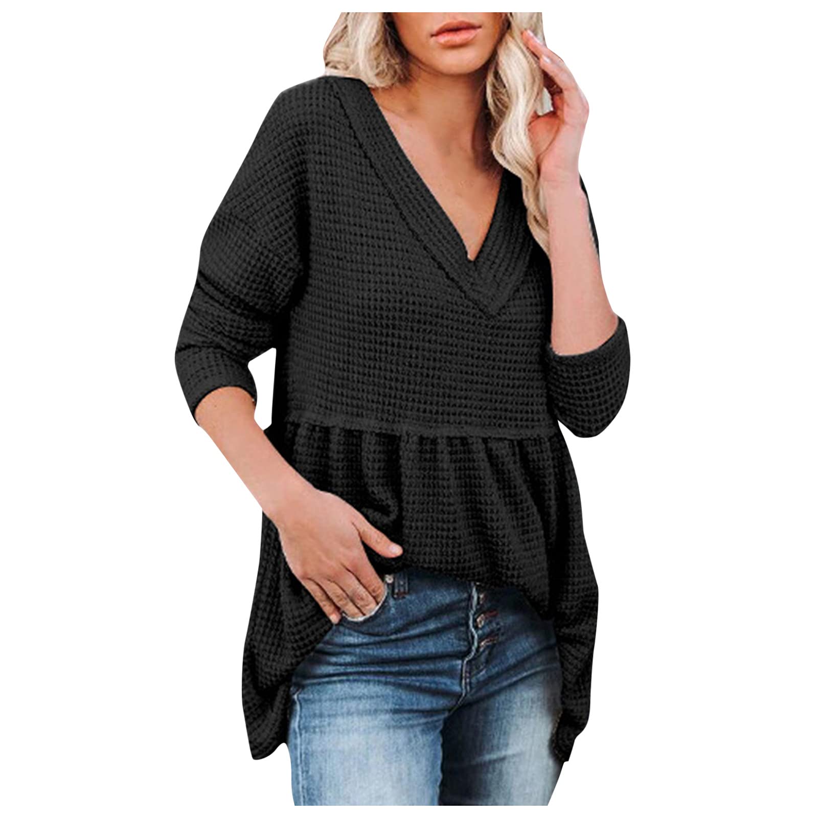 Sexy Women's 3/4 Sleeve Blouses - Going Out Tops & Summer Shirts for Women - Perfect for Date Night, Parties & Casual Outings