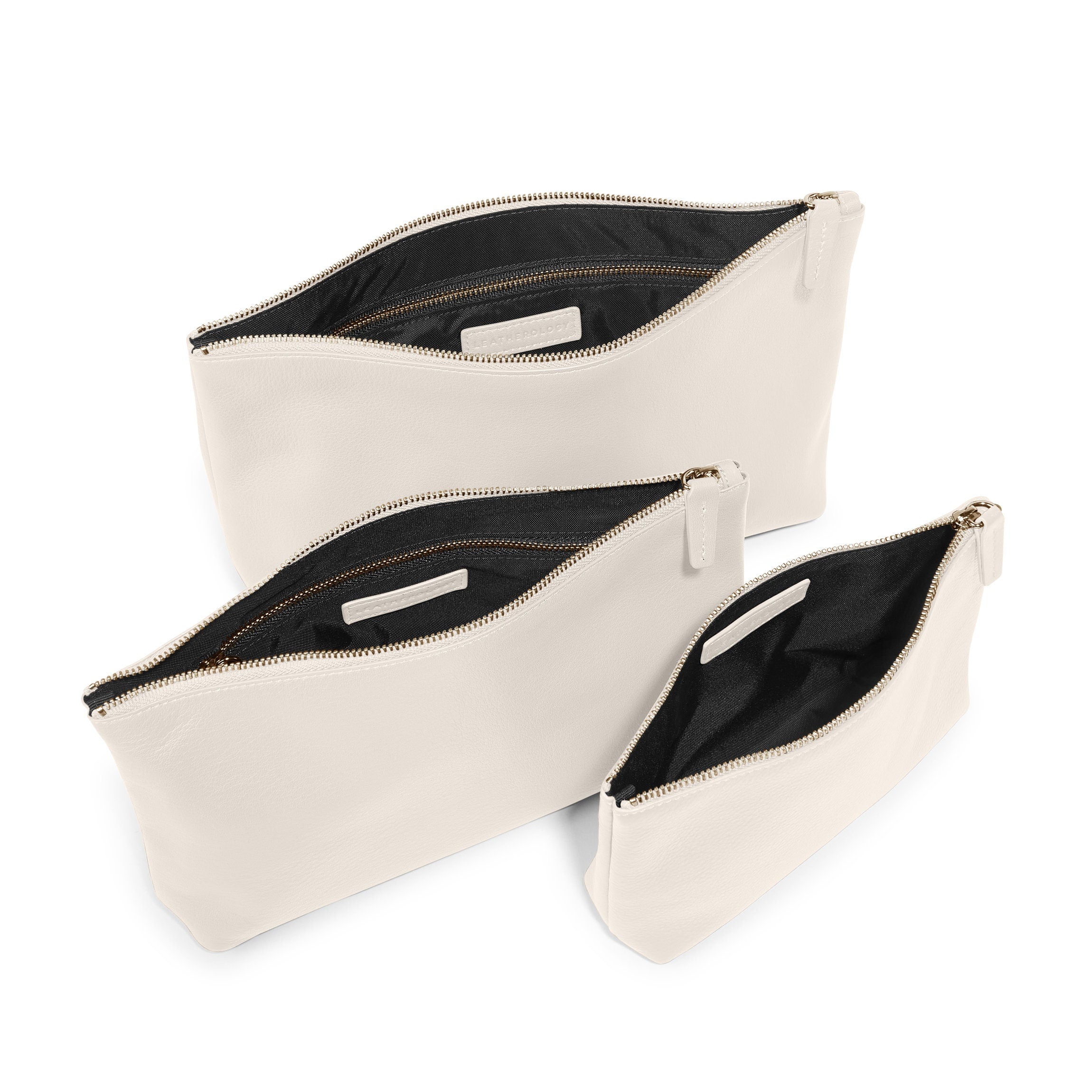 3-Pack Ivory Standing Pouches | Reusable Food Storage Bags for Snacks, Coffee, Tea | Eco-Friendly Kitchen & Pantry Organization