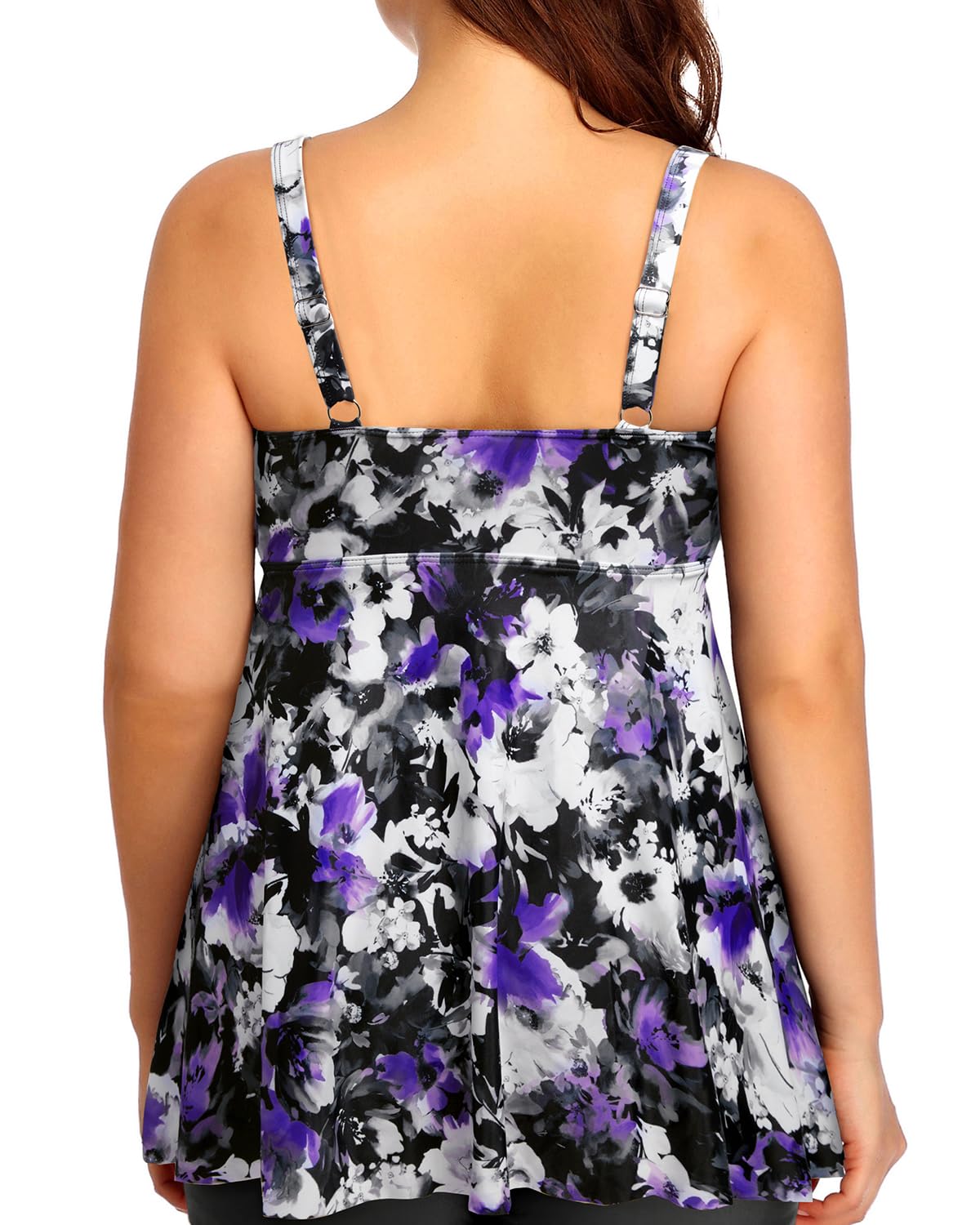 Yonique Plus Size Tankini Tops for Women - Flowy Long Swimwear Tops Modest Bathing Suits | Perfect for Beach Vacations, Pool Parties & Summer Getaways