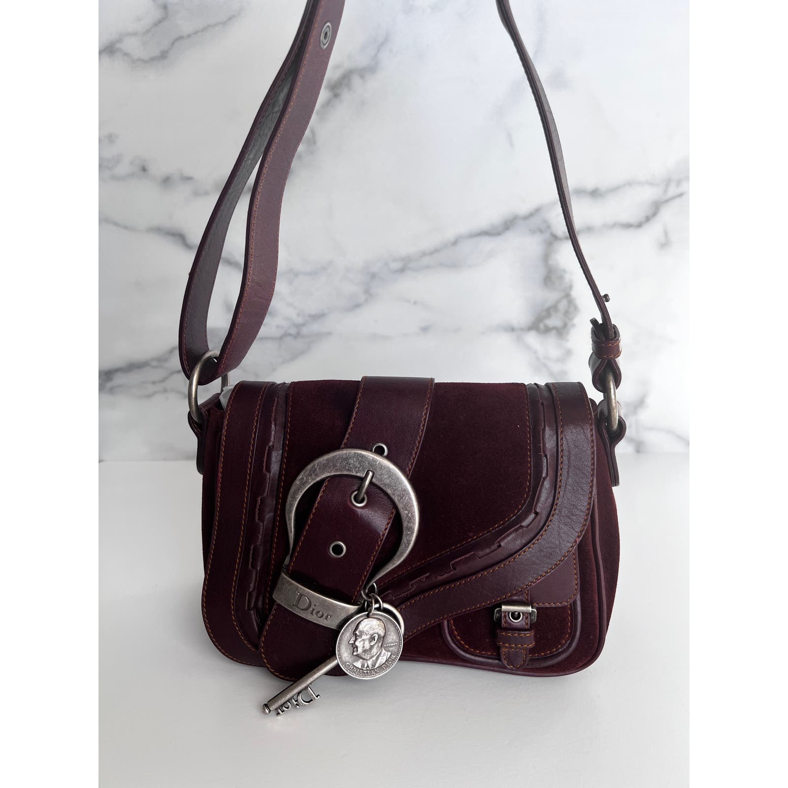 Dior Brown Suede Mini Gaucho Bag - Stylish Crossbody Purse for Women, Perfect for Parties, Dates & Everyday Use