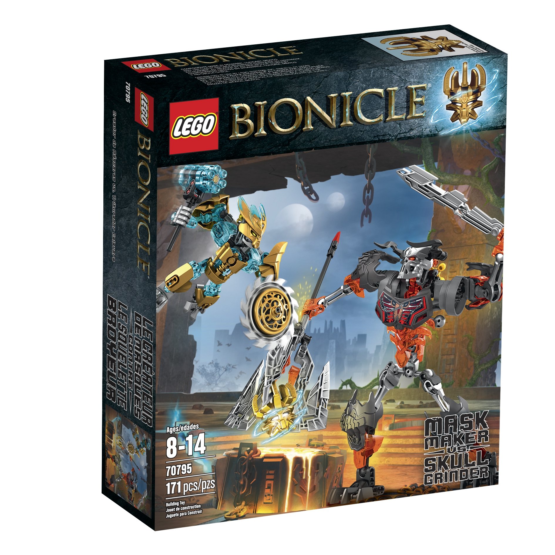 LEGO Bionicle 70795 Mask Maker vs. Skull Grinder Building Kit - 217 Pieces, Collectible Action Figure Set for Kids & Adults, Perfect for Creative Play & Display