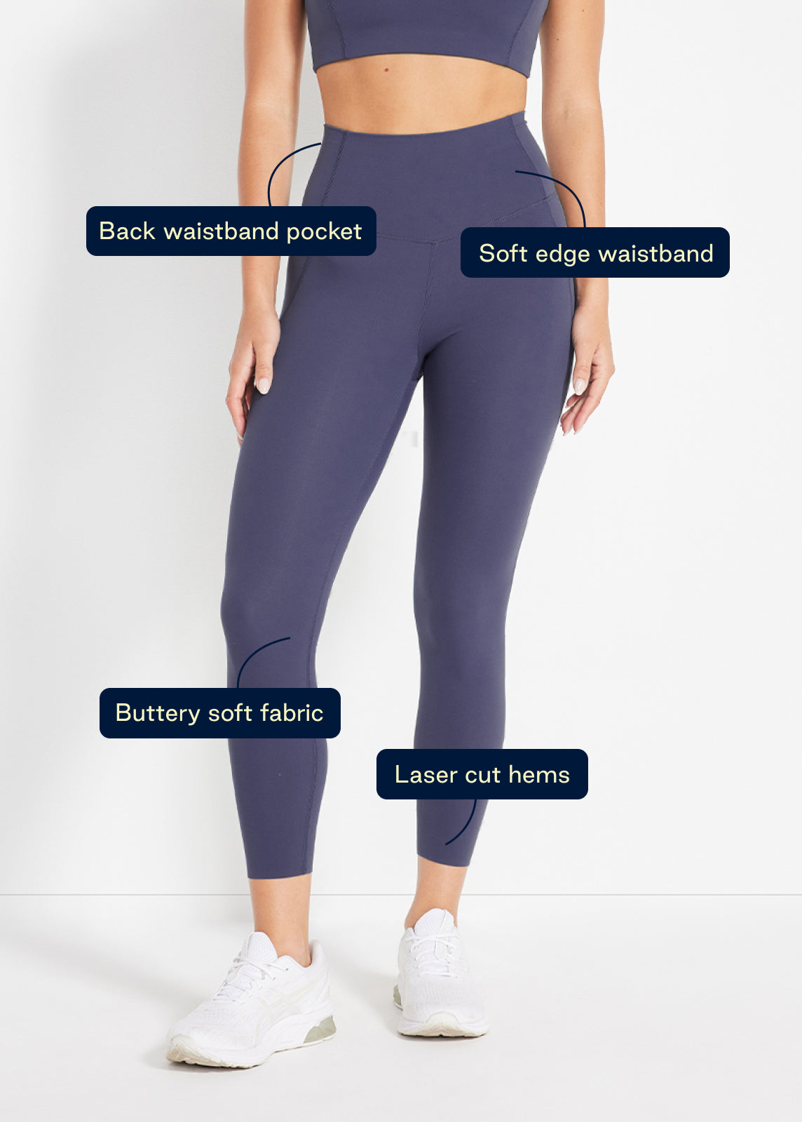 Women's In Motion Pocket 7/8 Leggings - High Waist Yoga Pants with Side Pockets for Running, Workout & Gym - Comfortable Stretchy Athletic Tights for Women