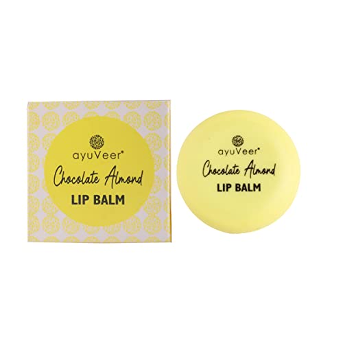 Ayuveer Chocolate Almond Lip Balm - Natural Hydration & Glow for Dry Lips (10g) - Perfect for Winter Care & Daily Moisturizing