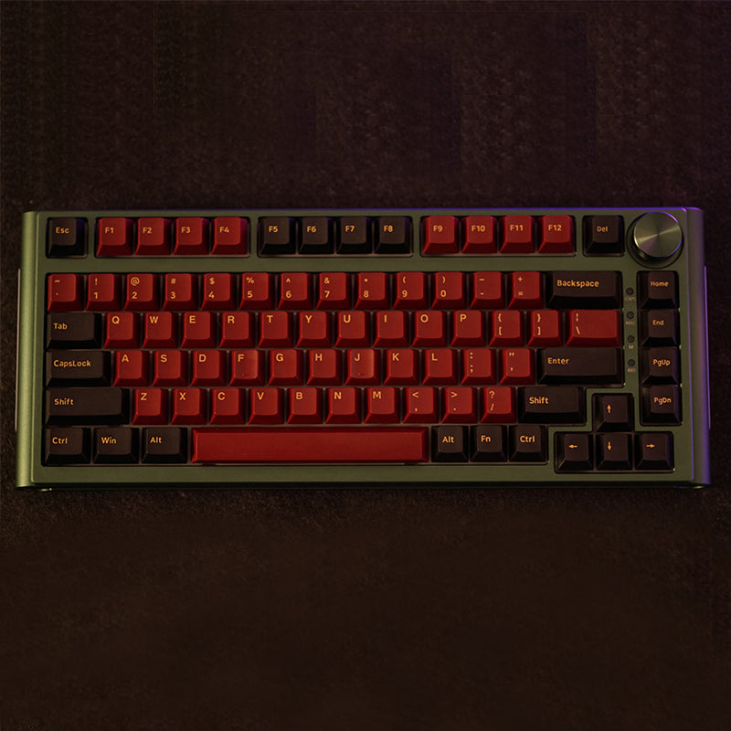 ACGAM Red Samurai Theme PBT Cherry Profile Keycap Set - 159 Keys for Mechanical Keyboards - Perfect for Gaming, Typing & Custom Builds