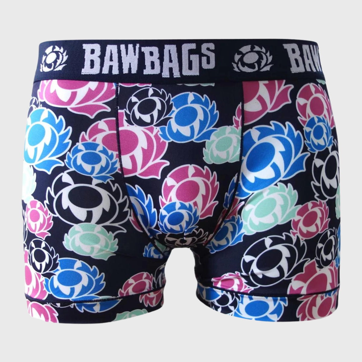 Bawbags Scotland Rugby Cool De Sacs Patch Technical Boxer Shorts - Moisture-Wicking Performance Underwear for Sports & Casual Wear
