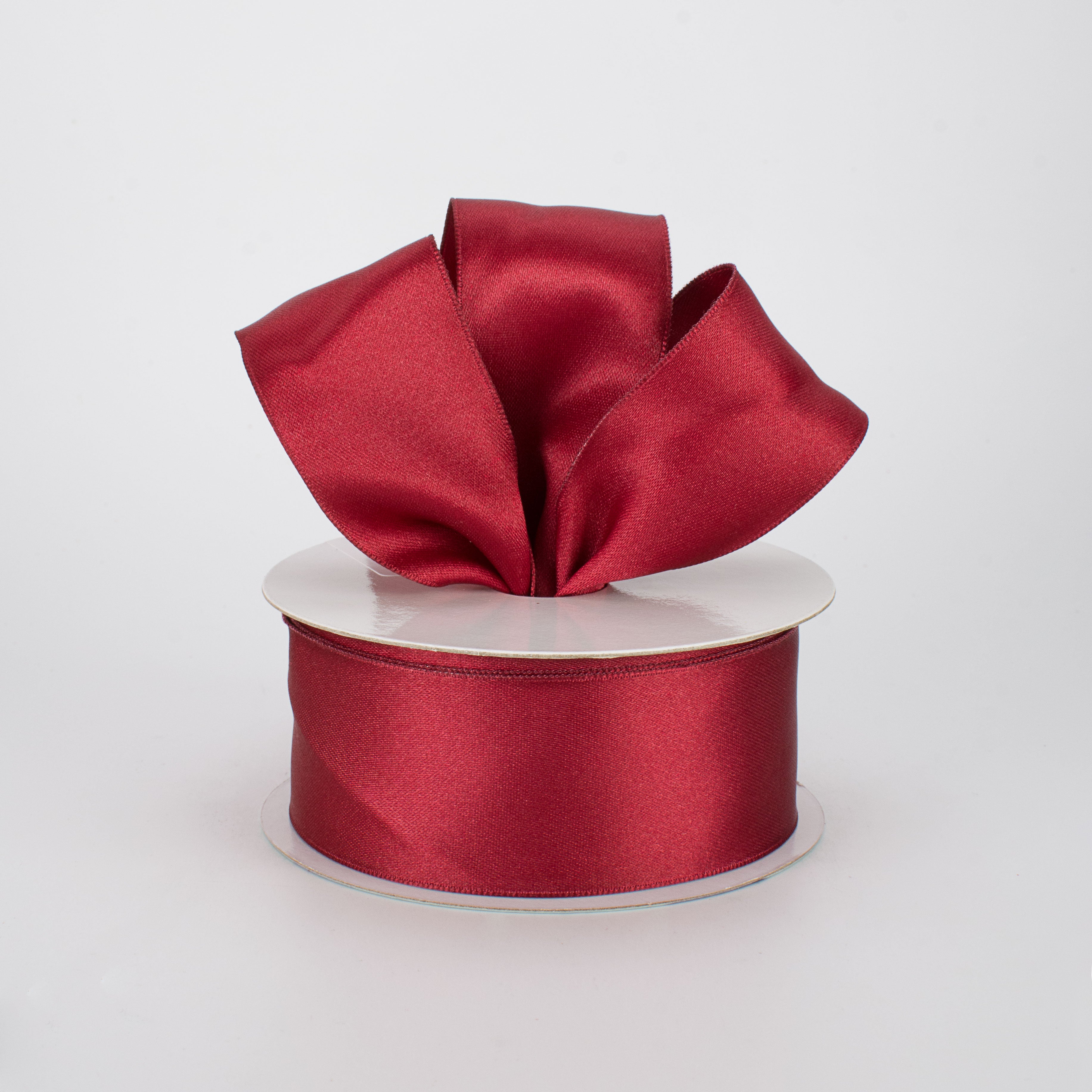 1.5 Inch Double Face Satin Wired Ribbon - Burgundy (10 Yards) - Perfect for Gift Wrapping, Wedding Decorations, and DIY Crafts