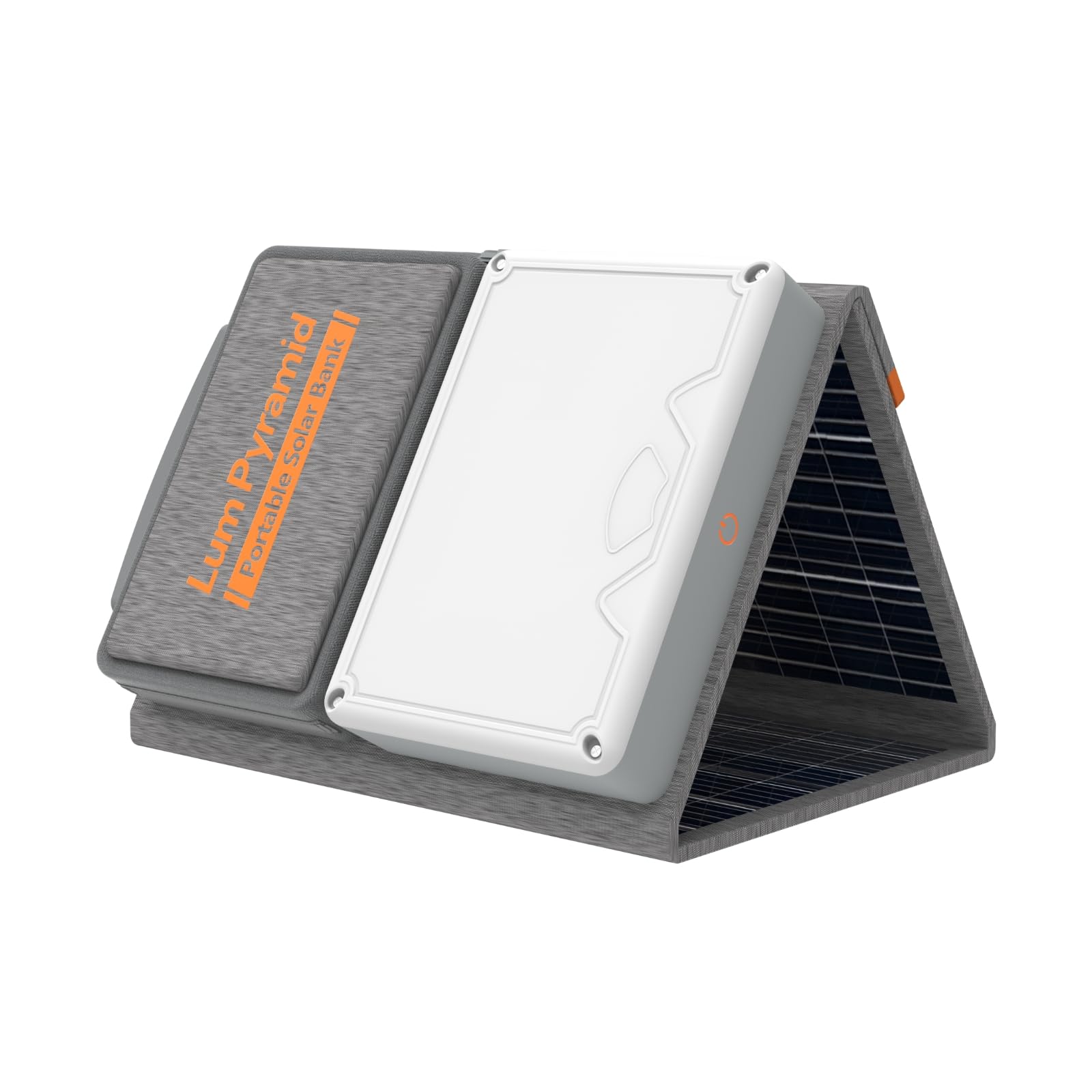 LUM Pyramid Portable Solar Charger 99.9Wh Power Bank with 24W Foldable Solar Panel, Adjustable LED Camping Light, 65W PD USB-C & 22W QC3.0 USB-A - Perfect for Outdoor Adventures, Camping, Hiking, and Emergency Power Backup