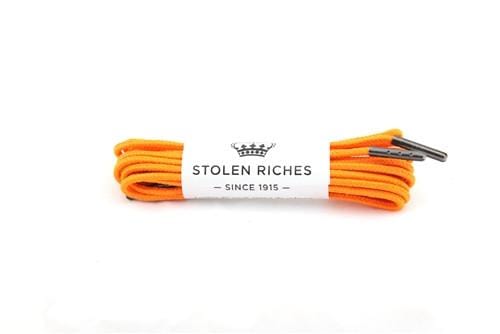 Tiqui Orange Boot Shoelaces - 54 Inch/137cm Long Durable Round Boot Laces for Work Boots, Hiking Boots & Combat Boots - Perfect for Outdoor Activities, Workwear & Military Style