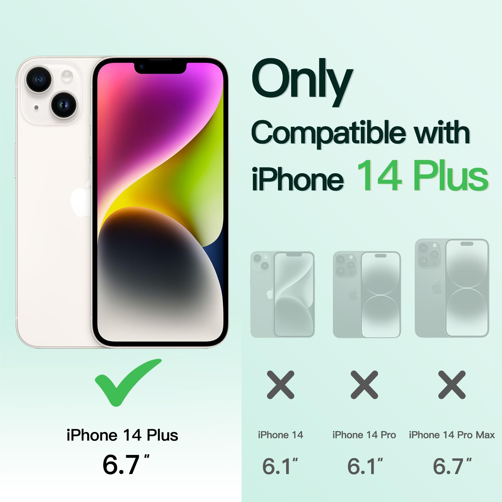 JETech Soft Clear Case for iPhone 14 Plus 6.7-Inch - Shockproof Electroplated TPU Phone Cover with Full Camera Protection & MagSafe Wireless Charging Compatible (Deep Green) - Perfect for Everyday Use, Travel & Outdoor Activities