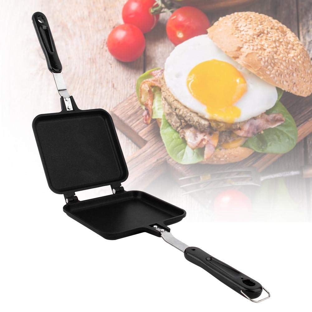 Dual-Sided Non-Stick Frying Pan & Waffle Maker for Toast, Sandwich, Pancake - Perfect for Breakfast, Snacks & Camping Cooking