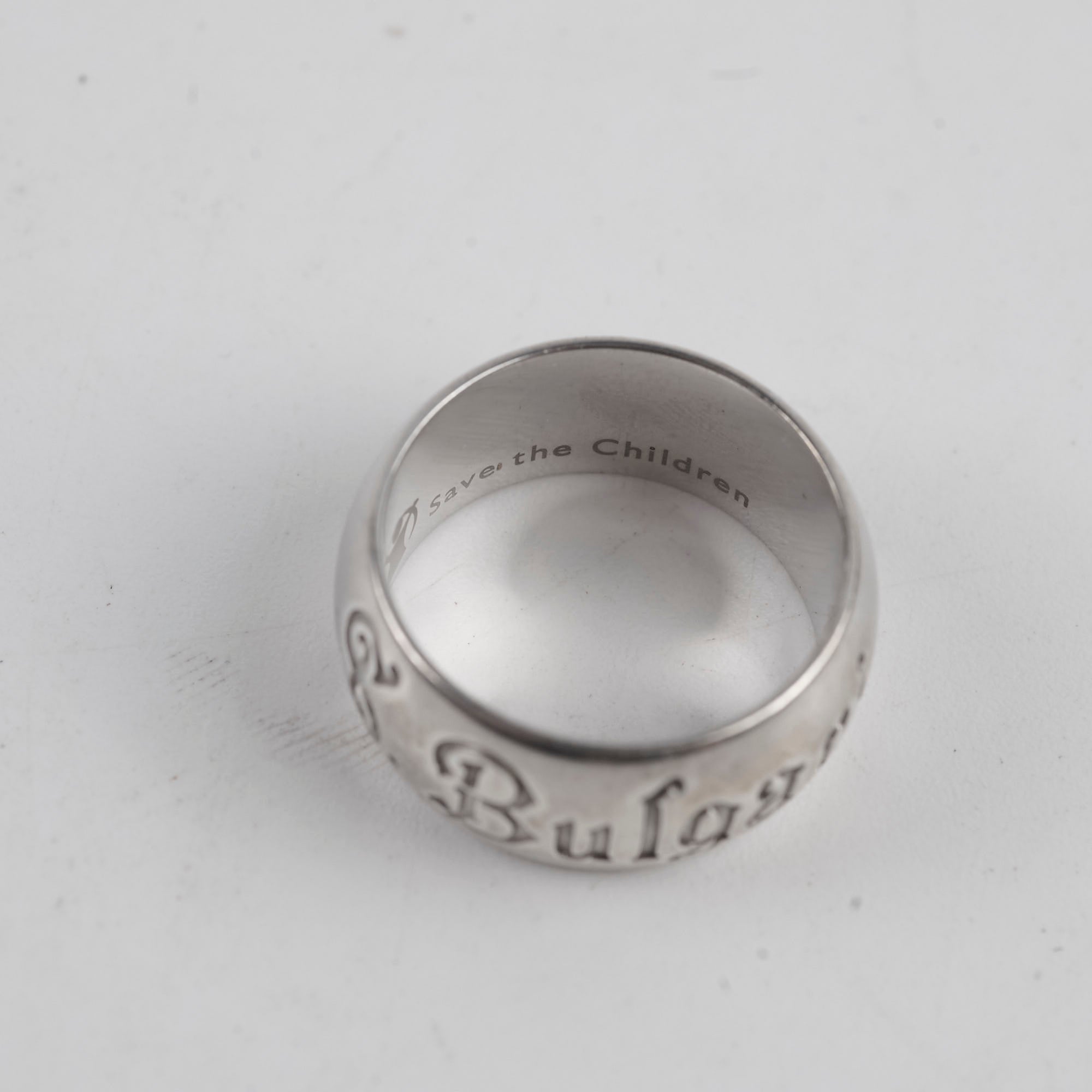 Bvlgari Save the Children Silver Ring - Size 56 (US 7.5) - Sterling Silver Charity Jewelry for Women - Perfect for Gifts, Weddings & Special Occasions