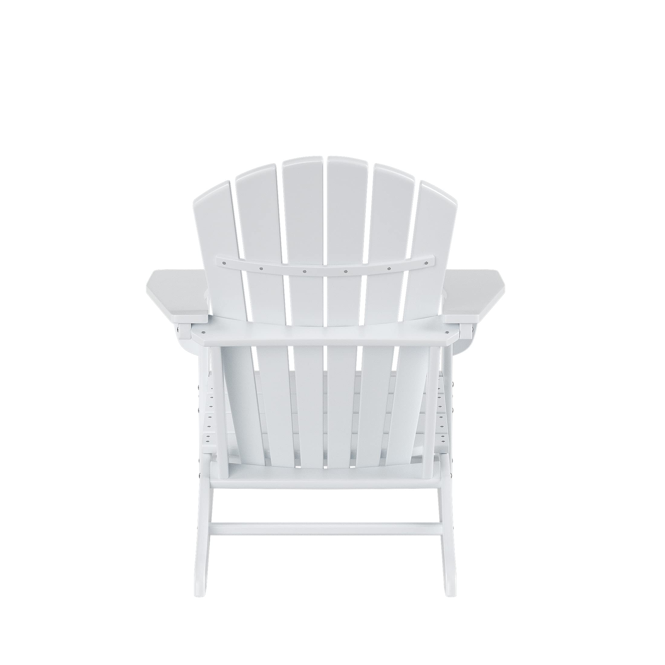 2-Piece White Poly Lumber Adirondack Chairs Set with Side Table - Perfect for Patio, Garden & Beach