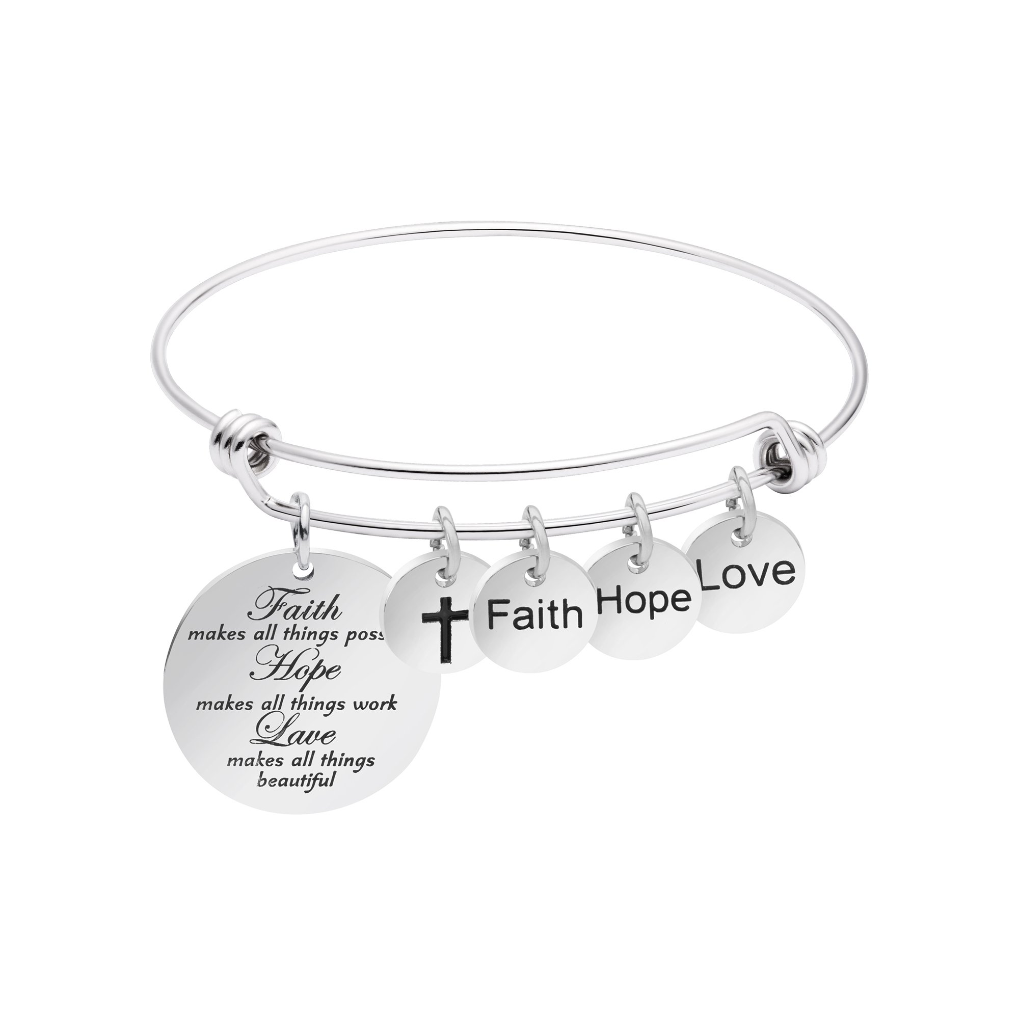 Yiyang Expandable Stainless Steel Charm Bracelet for Women - Inspirational Birthday Jewelry Gift - Perfect for Everyday Wear, Special Occasions & Thoughtful Gifts