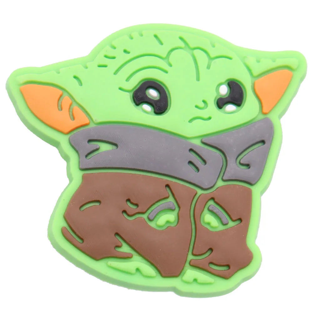 22Pcs Baby Yoda Shoe Charms - Cute Green Alien PVC Sandal Accessories for Boys & Girls - Perfect for Garden Parties, Cosplay & Gifts