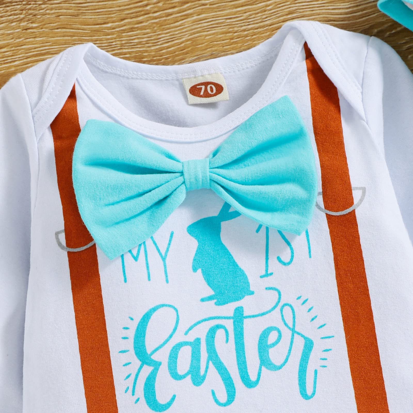 Baby Boys Easter Outfit - Adorable Blue Bunny Romper for Easter Photos & Spring Celebrations